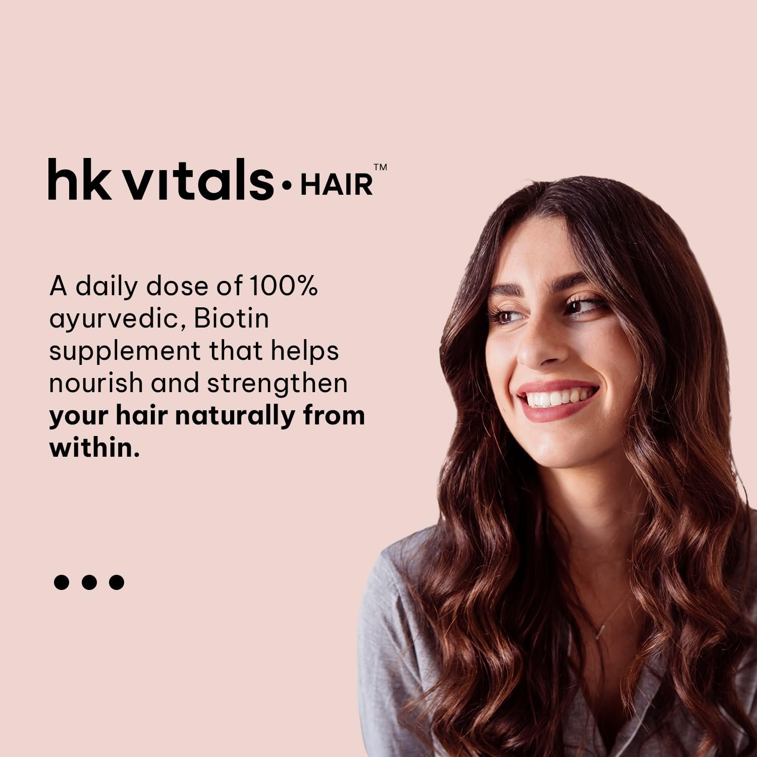 hk vitals Biotin, 90 Tablets Supplement for Hair Growth, Strong Hair and Glowing Skin, Fights Nail Brittleness thumbnail