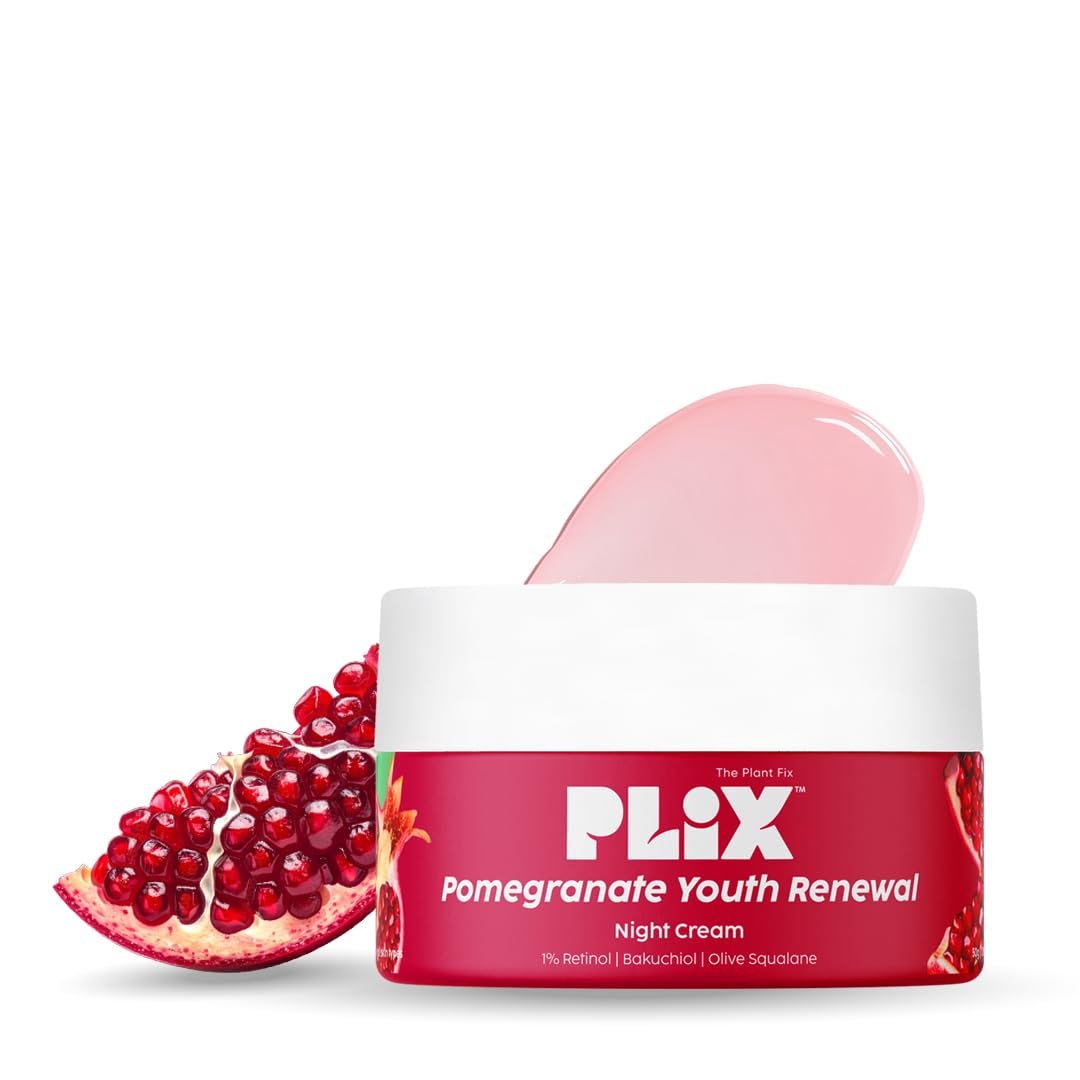 PLIX The Plant Fix Pomegranate 1% Retinol Anti-Ageing Night Cream | Helps Reduce the Appearance of Fine Lines & Wrinkles | Overnight Moisturizer for Smooth, Firm & Youthful-Looking Skin | 50 thumbnail