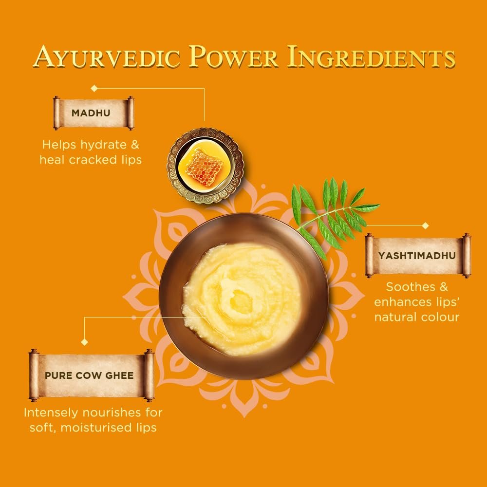Himalaya Ayurveda Secrets Ghee Lip Butter 10gm | Paraben & Sulphate Free Lip butter, Ayurvedic | With pure cow ghee, Madhu (honey) thumbnail