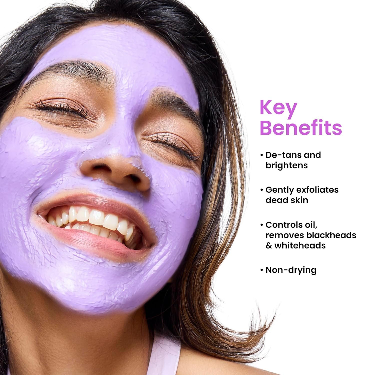 Foxtale De-Tan Face Mask for Glowing Skin| Clay Mask with Lactic Acid for Tan Removal, Reduction in Blackheads, Instant Brightening| New-Age Ubtan Face Pack for All Skin Types |- 75g thumbnail