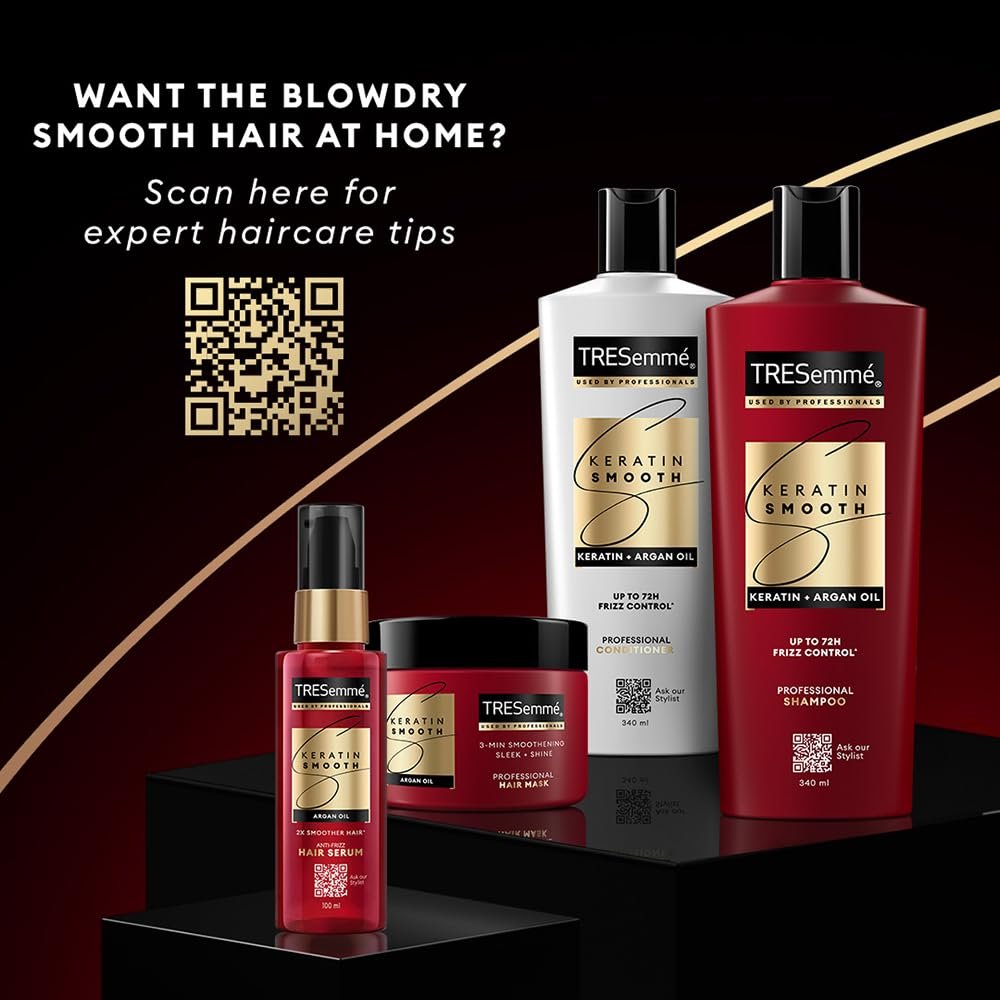 TRESemme Keratin Smooth Hair Mask 300ml | 3 Min Smoothening Treatment for 72H Frizz Control | Paraben Free Keratin Treatment for Dry Frizzy Hair thumbnail