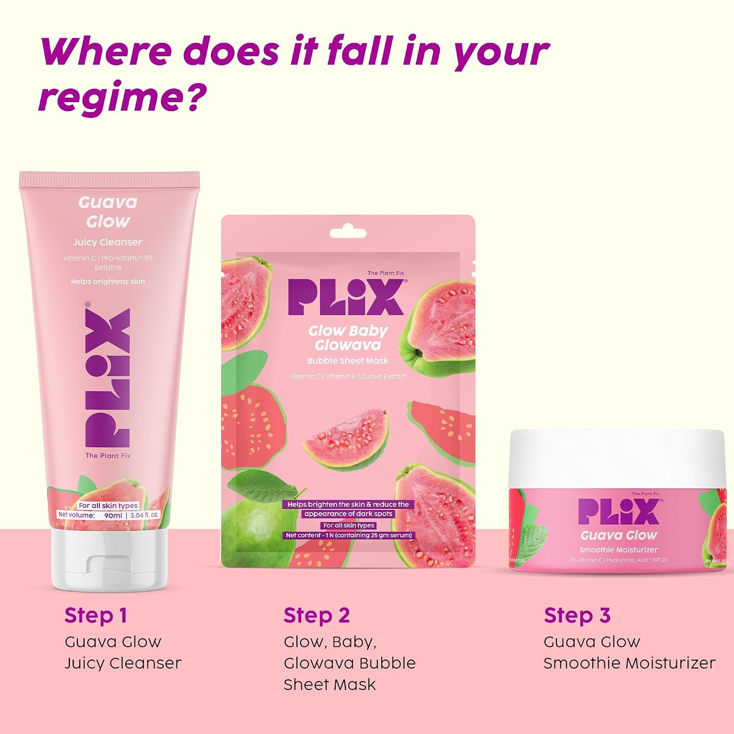 PLIX – THE PLANT FIX Glow, Baby, Glowava Bubble Sheet Mask | Brightening, Hydrating & Pore-Cleansing Care | Vitamin C, Vitamin E & Guava Extract | Fun Bubble Detox thumbnail