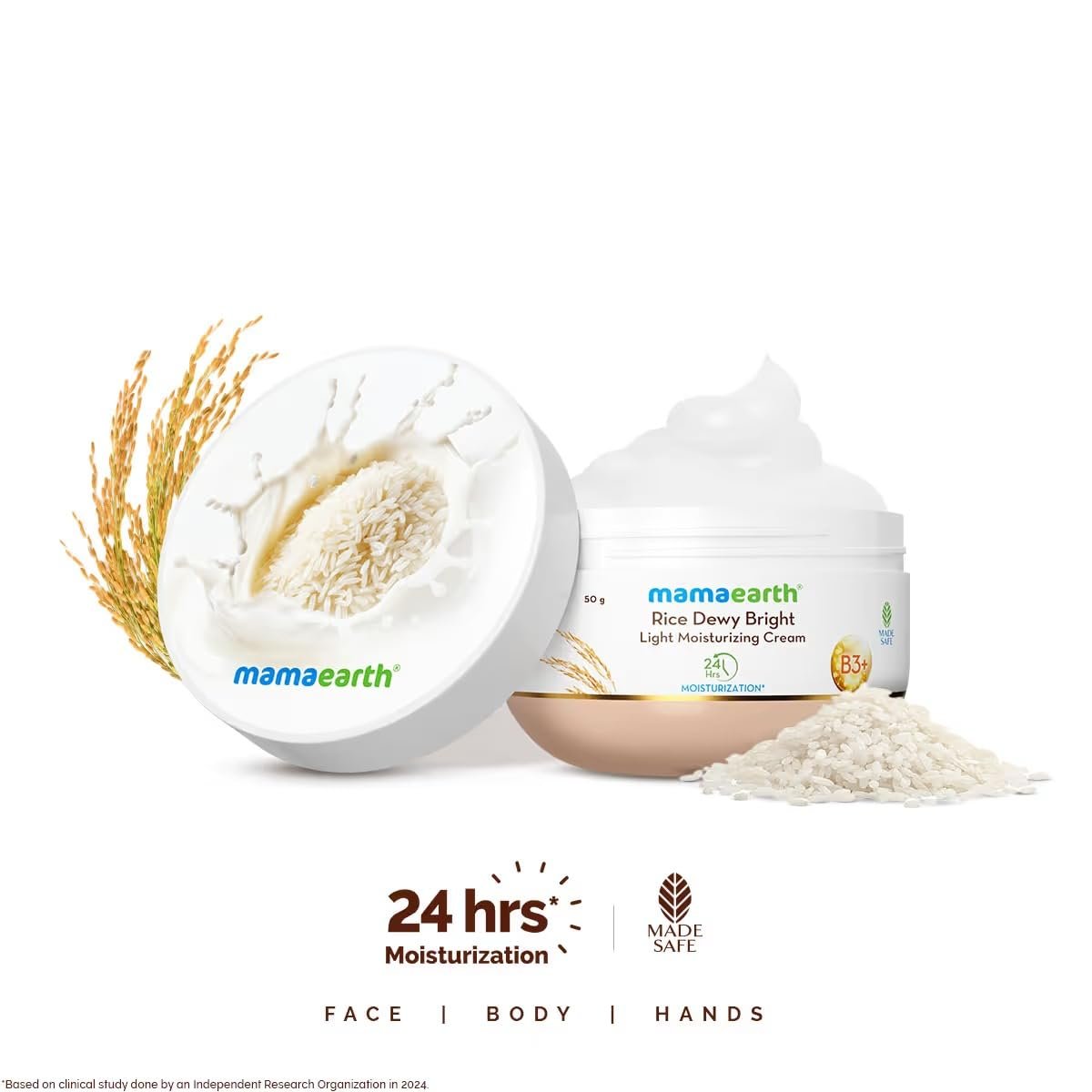 Mamaearth Rice Dewy Bright Light Moisturizing Cream  50g thumbnail