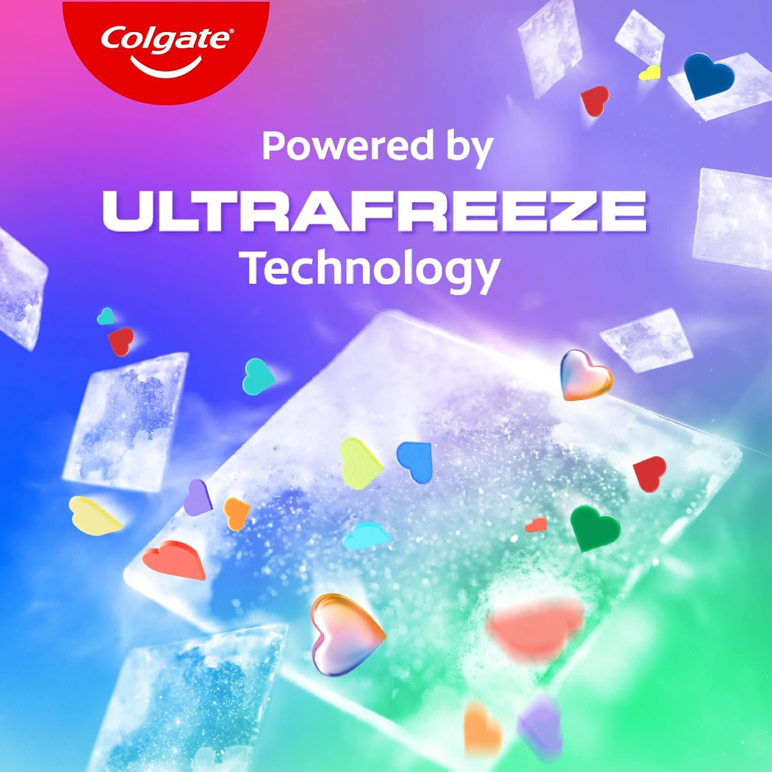 Colgate MaxFresh Rainbow Fresh Gel Toothpaste, with Heart Shaped Cooling Crystals, Triple Mint Flavour, and Ultrafreeze Technology for Intense Freshness, 100g thumbnail