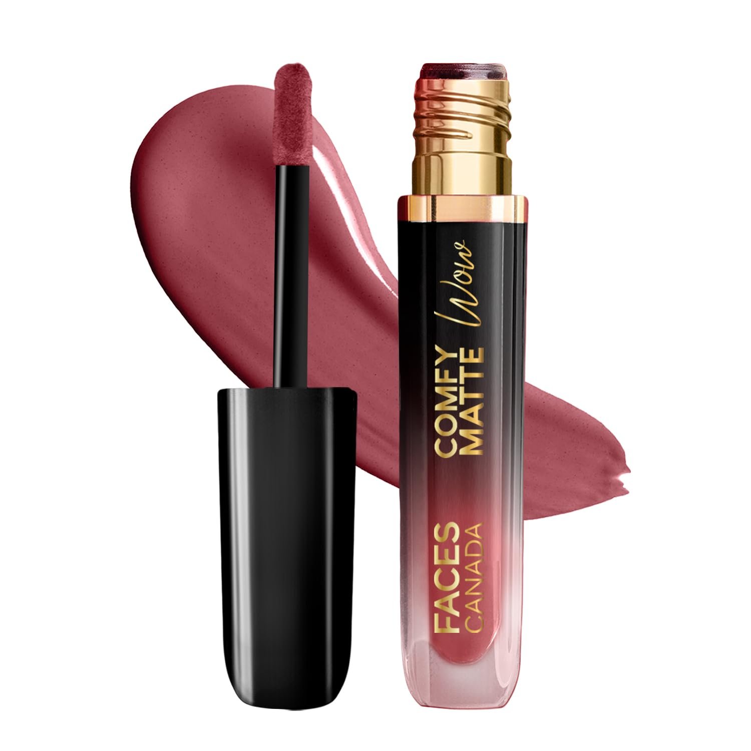 FACESCANADA Comfy Matte Wow Liquid Lipstick Mauve Majesty 02 3.8ml | One Swipe Application | Highly Pigmented | Comfortable Wear | Glides Smoothly | Long Lasting thumbnail