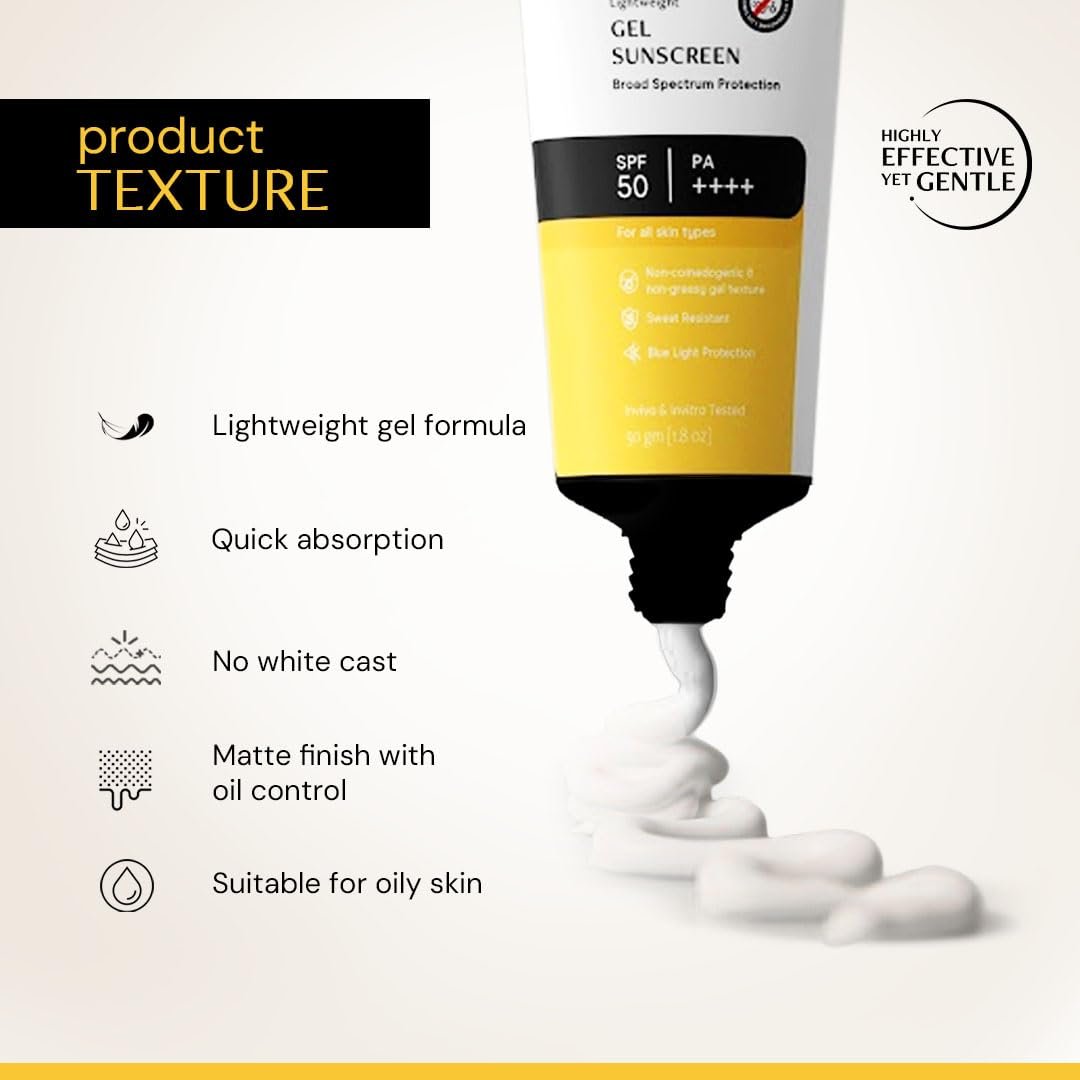 Deconstruct Gel Sunscreen for Oily skin SPF 50 PA++++ |100% Photostable Sunscreen |4 New Gen UV Filters |In-Vivo |Lightweight, Airy, Non-greasy |For oily, combination, normal skin | 50g thumbnail
