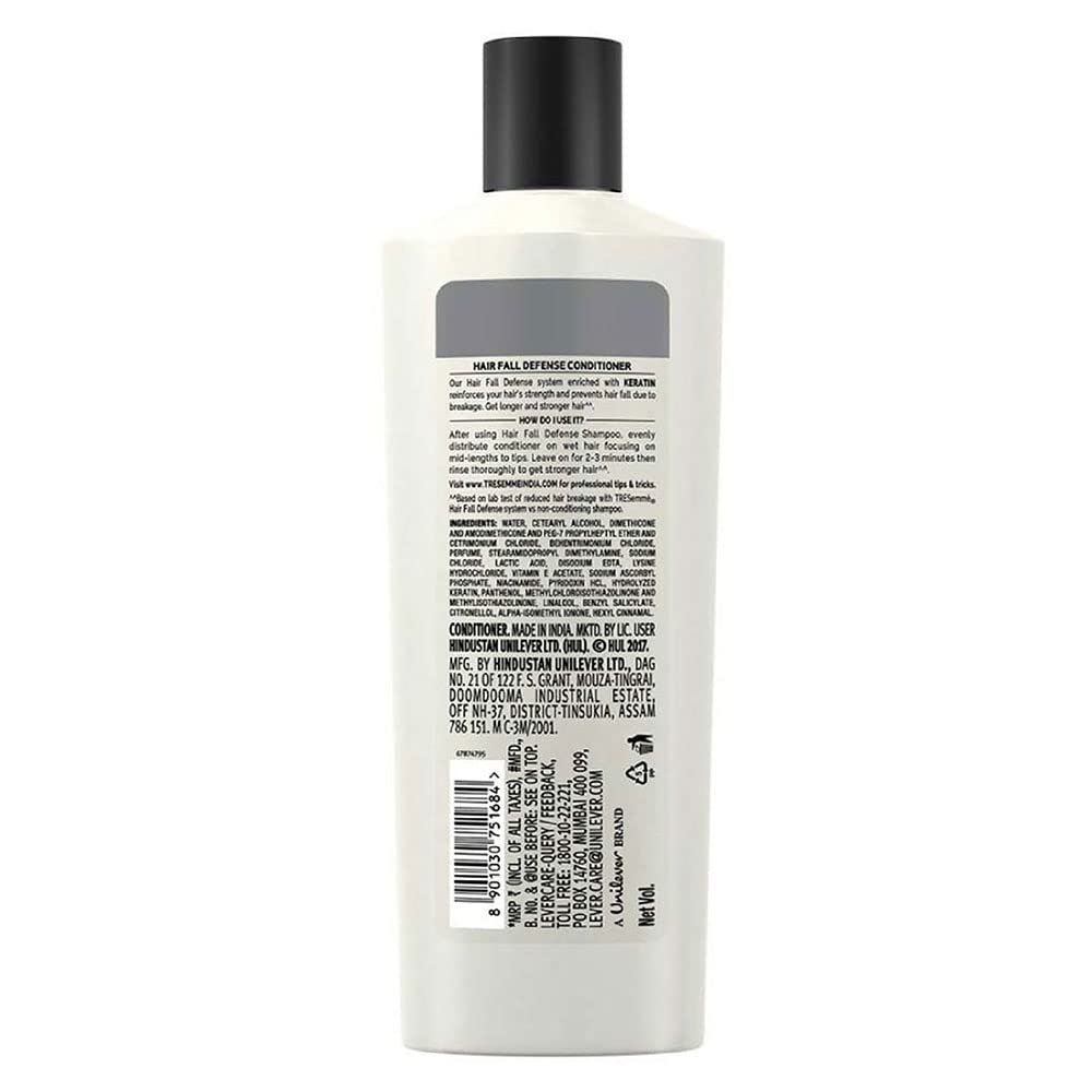 TRESemmé Hair Fall Defense Conditioner 335ml | With Keratin Fillers for 98% Less Breakage on Damaged Hair | Paraben Free Conditioner for Hair Fall Control thumbnail