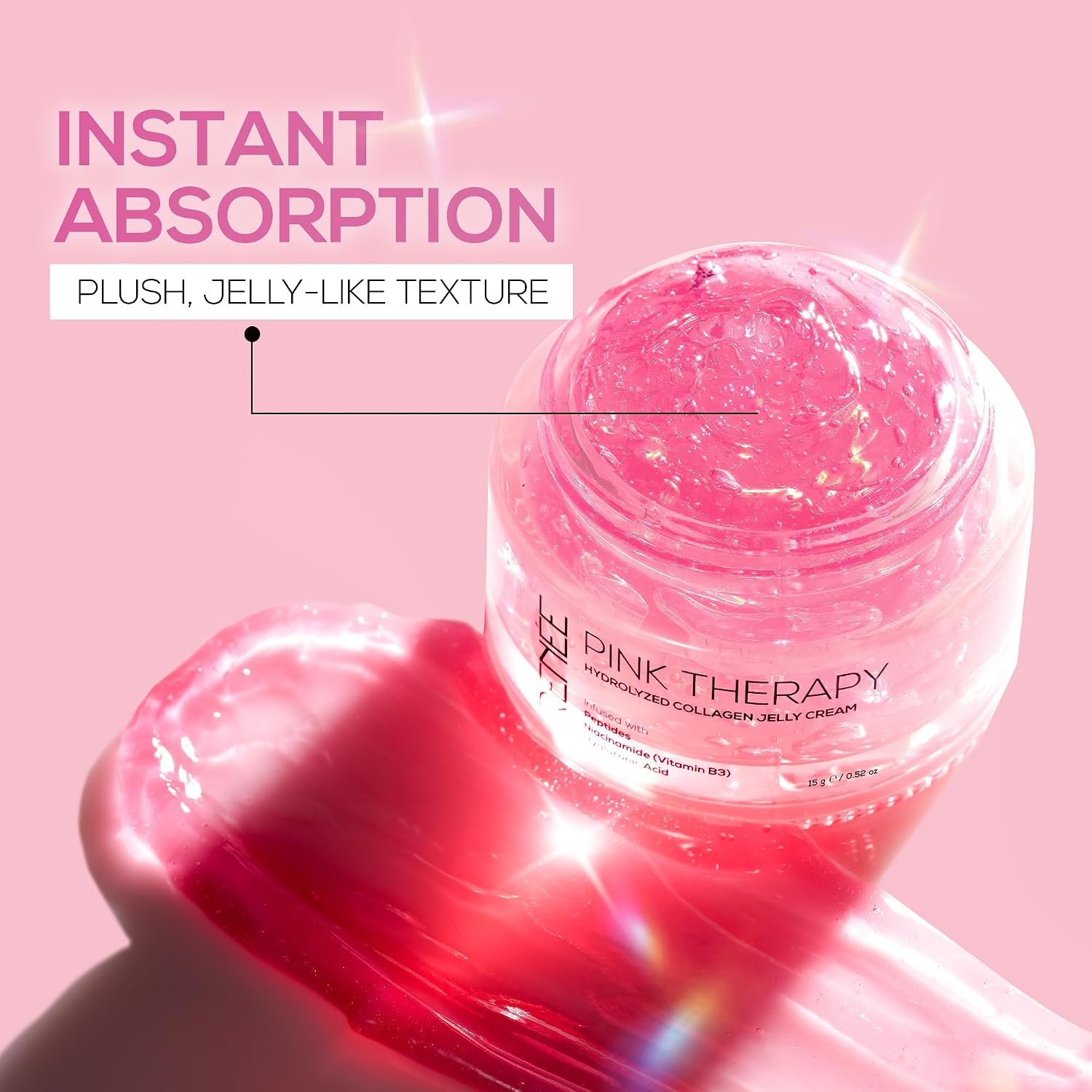 RENEE Pink Therapy Hydrolyzed Collagen Overnight Sleep Jelly Mask, 15 gm Hydrates, Repairs, Smoothens & Plumps Skin, Peptides, Niacinamide, Hydrolyzed Collagen Enriched thumbnail