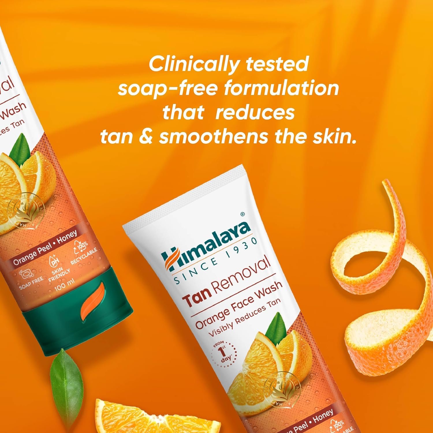 Himalaya Tan Removal Orange Face Wash | Deeply Cleanses & Reduces Tan | with Orange Peel, Papain & Honey | For Men & Women | 100ml thumbnail