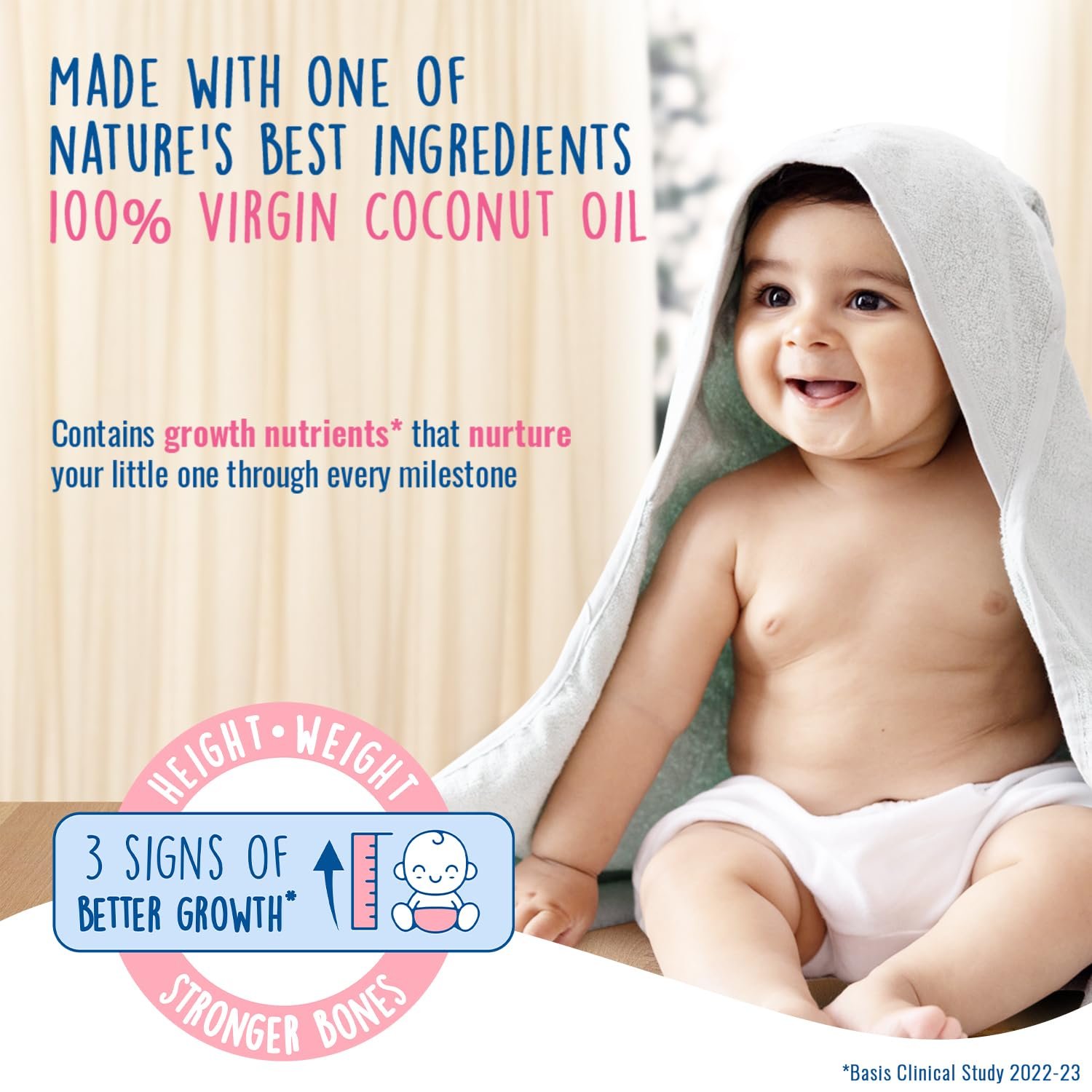 Parachute Advansed Baby Massage Oil for New Born| 100% Virgin Coconut Oil | Clinically Proven for Better Growth| Vitamin E & F| 200 Ml thumbnail