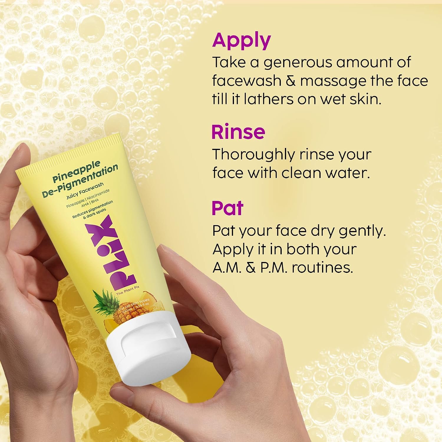 The Plant Fix Plix 5% Pineapple Foaming Facewash For Depigmentation,100ml | Cleanser For Skin Brightening & Even Toned Complexion | Free Of Sulphates, Paraben & Silicones thumbnail