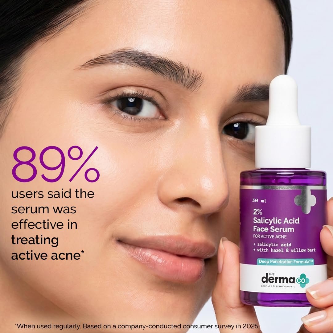 The Derma Co 2% Salicylic Acid Face Serum | Reduces acne & blackheads | Tightens pores | Exfoliates & soothes inflammation | 30 ml thumbnail