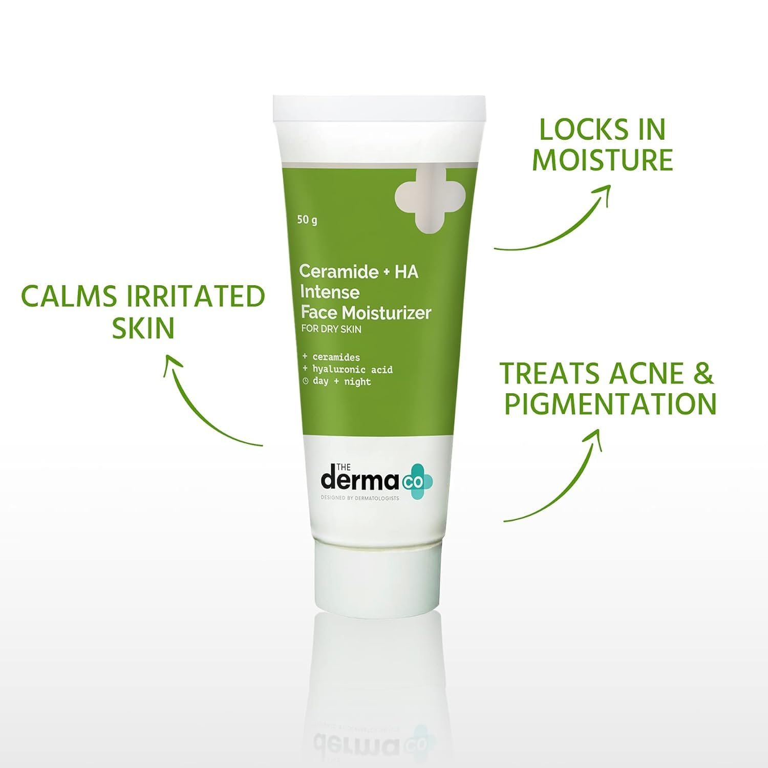 The Derma Co Ceramide + HA Intense Moisturizer Cream With Hyaluronic Acid | For Dry Skin | Repairs Dry & Dull Skin | Locks In Moisture | 50 g thumbnail