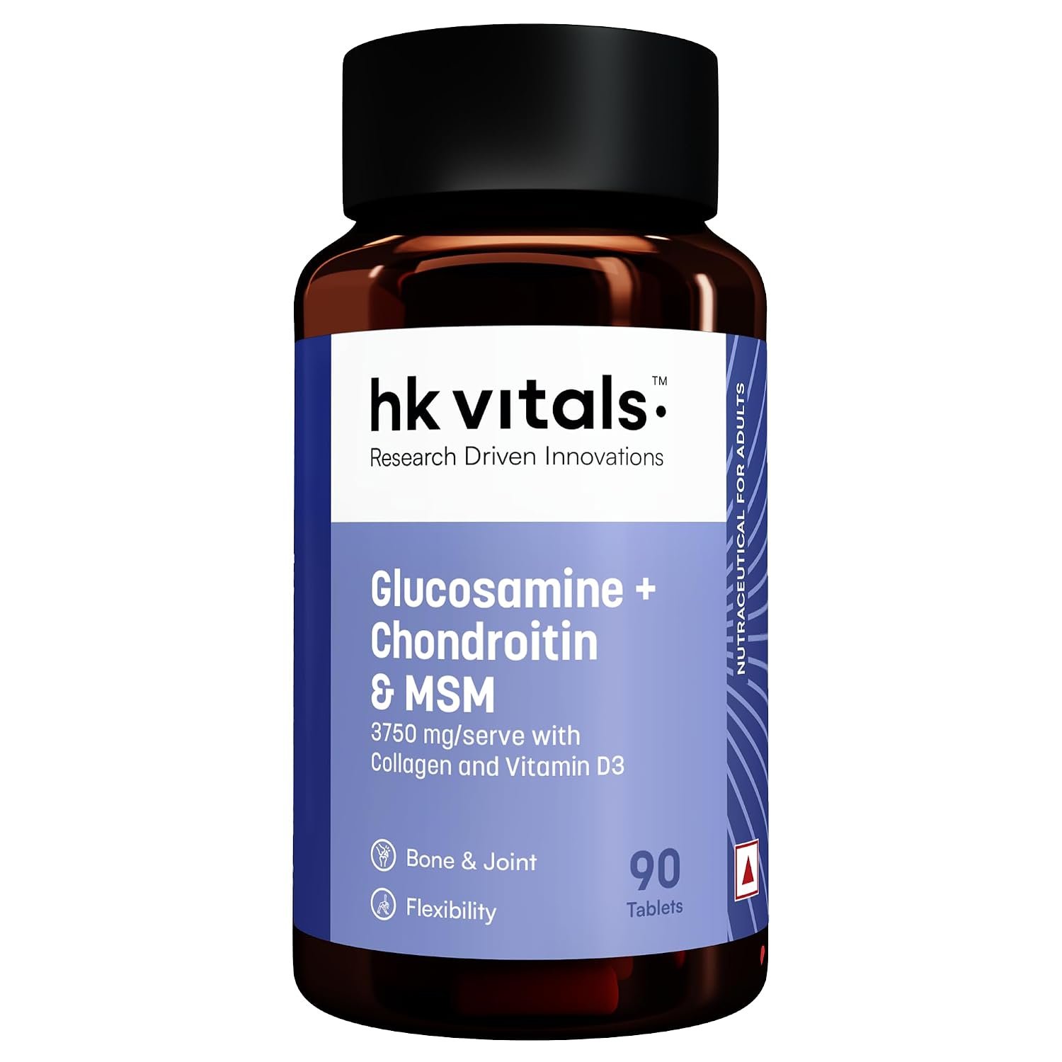 hk vitals Glucosamine + Chondroitin & MSM, 90 Tablets 3750mg with Collagen & Vitamin D3 | Supports Bone & Joint Health thumbnail