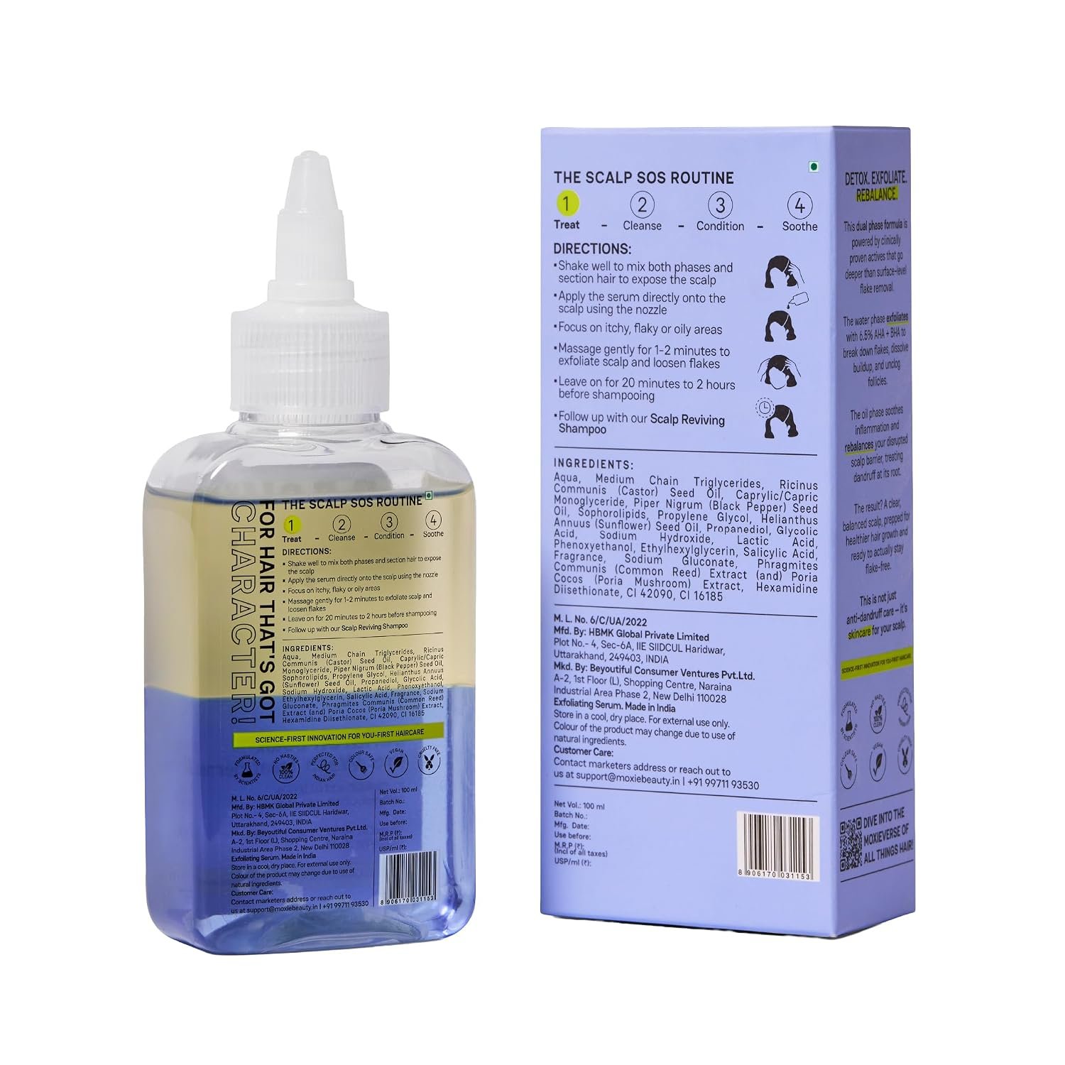 Moxie Beauty Dandruff Detox Pre-Wash Scalp Exfoliator, AHA-BHA Blends | 100ml thumbnail