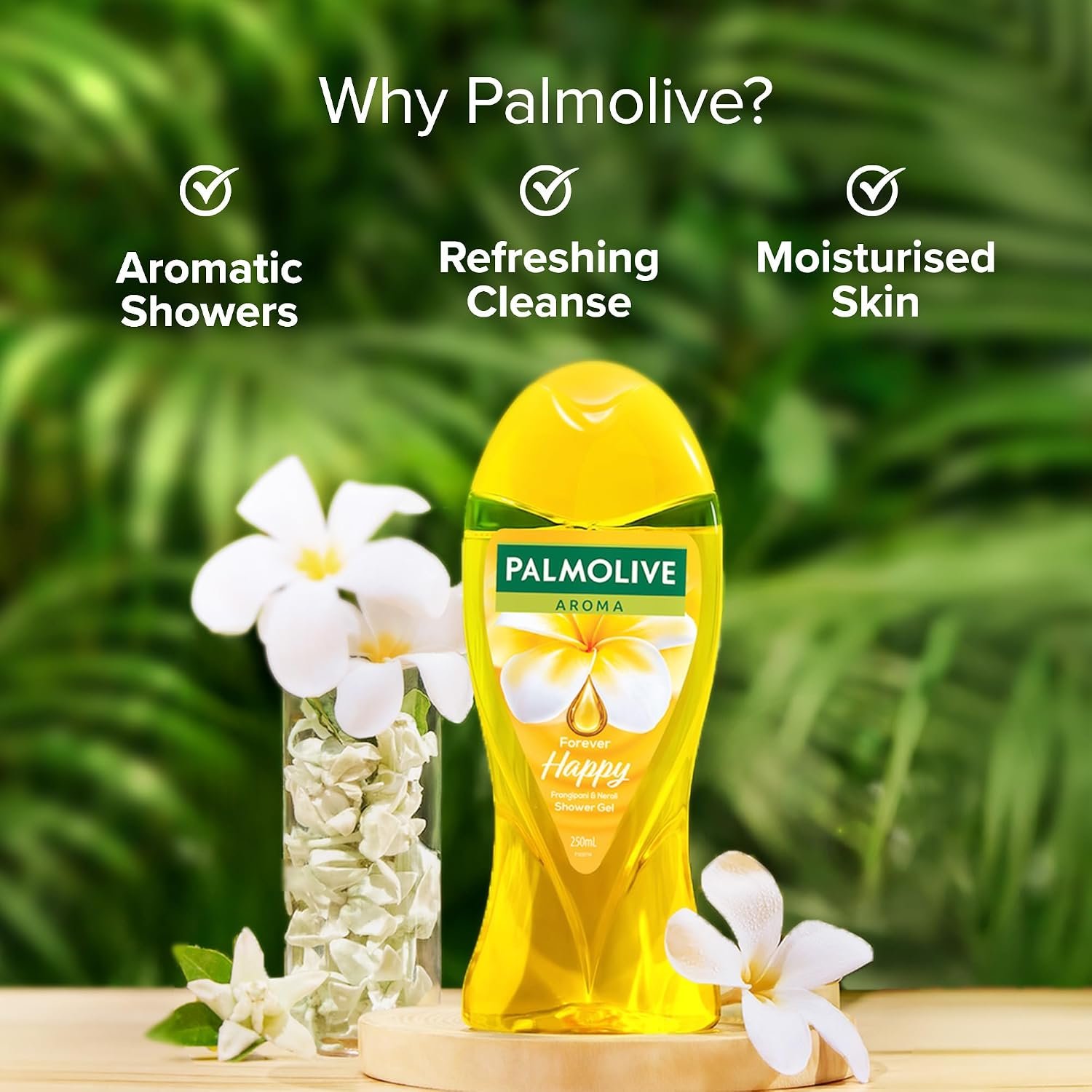 Palmolive Frangipani & Neroli Aroma Forever Happy Body Wash | Mood boosting fragrance | Natural moisturization | For soft skin | No paraben & silicone, pH balanced, Body Wash 250ml thumbnail