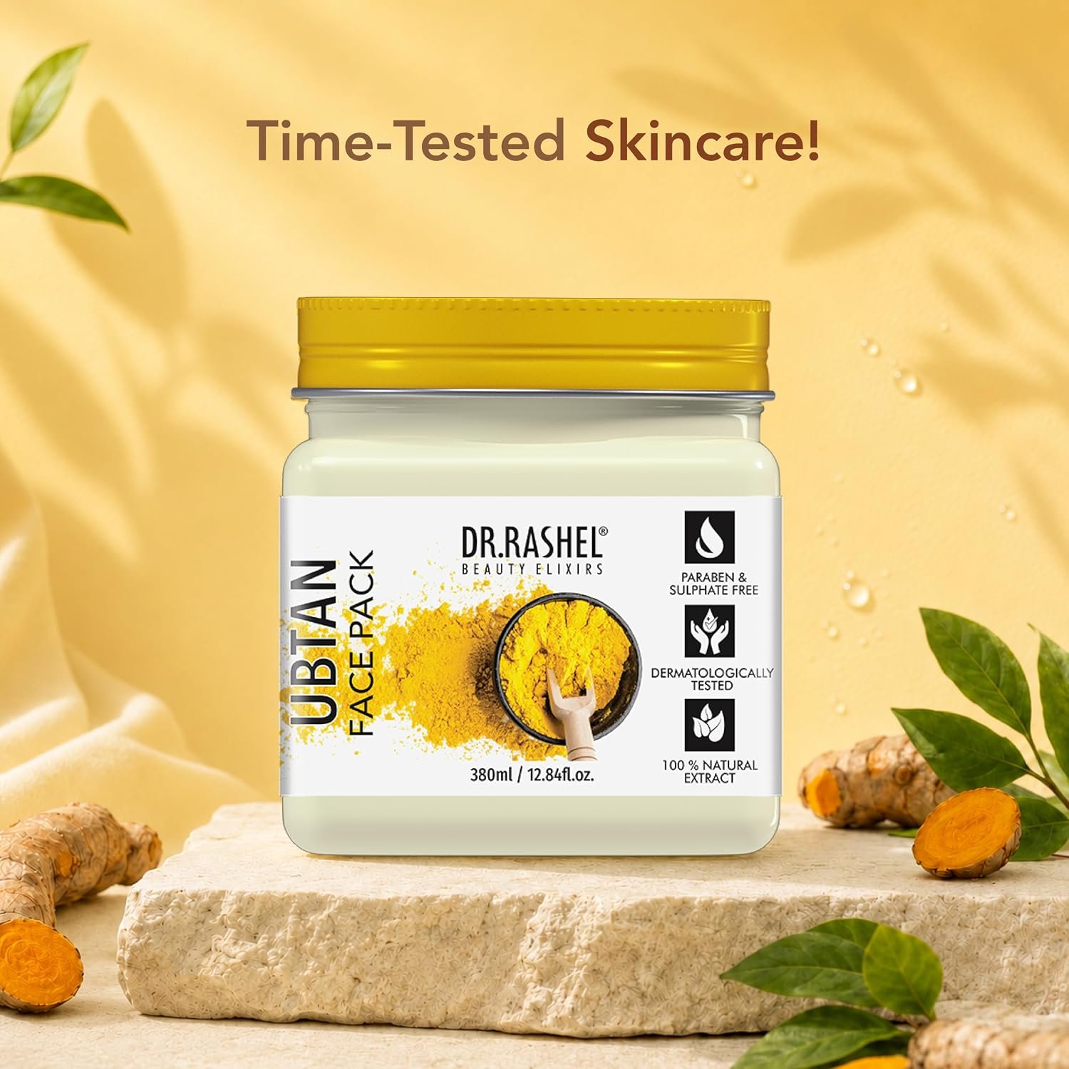 DR.RASHEL Beauty Elixirs Ubtan Face Pack with Haldi for Face & Body Glowing Skin, Oil Control, Acne, Pimples, Blemishes, Pigmentation & Brightening 380 ml thumbnail