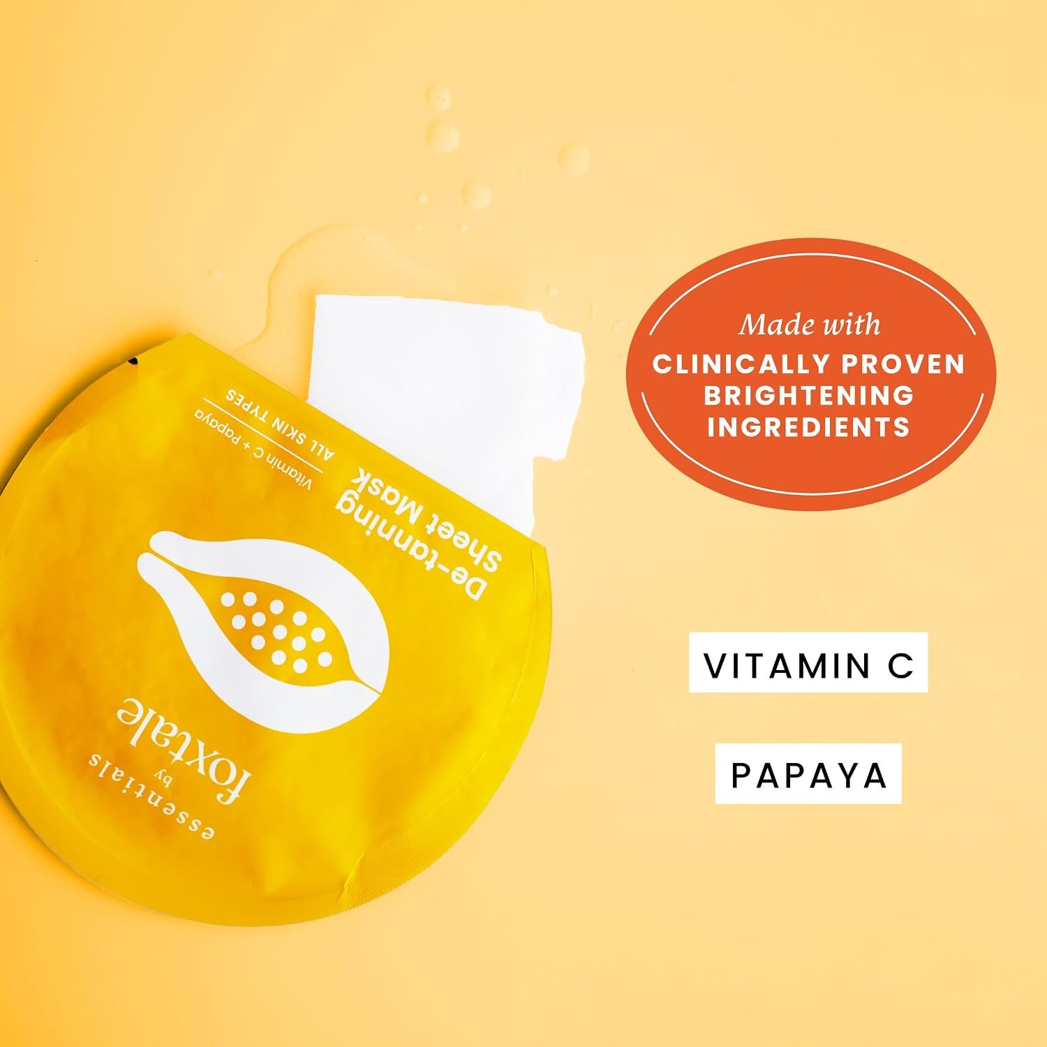 Foxtale Tan Removal Sheet Mask with Vitamin C and Papaya for Tan Removal, Men & Women, 26g thumbnail