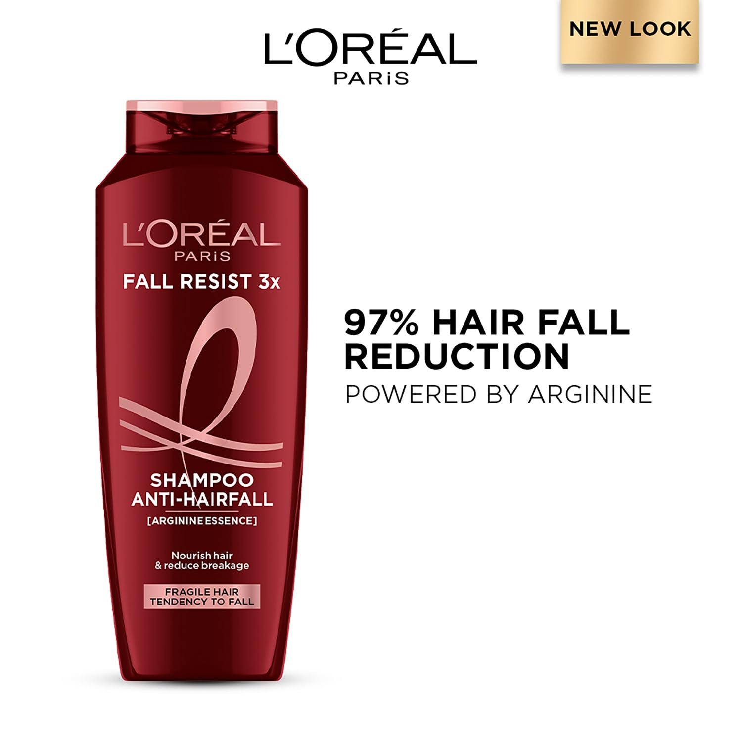 L'Oreal Paris Anti-Hair Fall Shampoo, Reinforcing & Nourishing for Hair Growth, For Thinning & Hair Loss, With Arginine Essence and Salicylic Acid, Fall Resist 3X, 340ml thumbnail