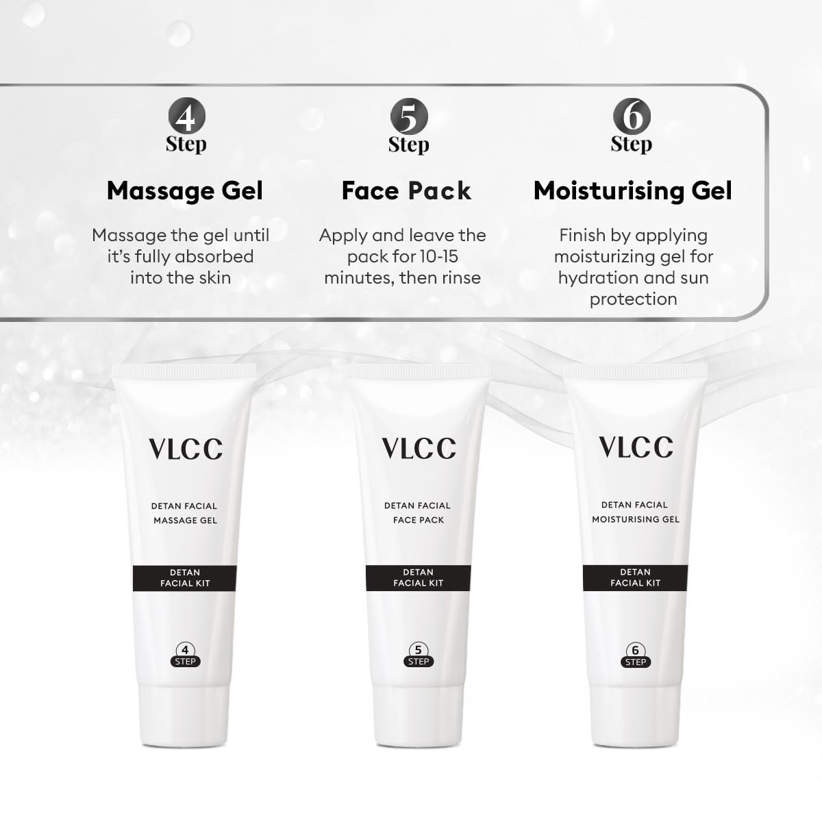 VLCC De-Tan Facial Kit - 180g (150g+30ml) | For Tan Removal | Hydrates, Helps Removes Dark Spots, Pigmentation, Pores, Blackheads & Whiteheads | With SPF 15+ Moisturizer thumbnail
