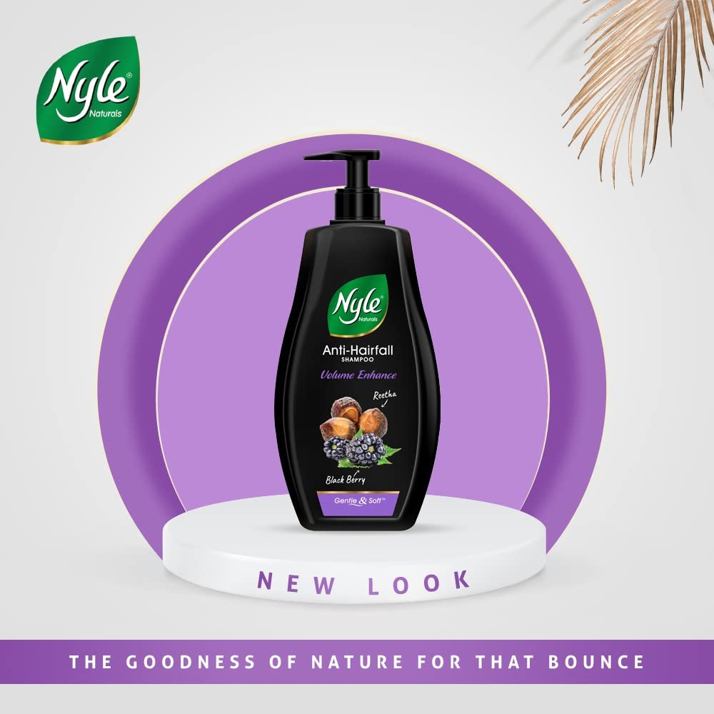Nyle Naturals Volume Enhance Shampoo with Blackberry & Amla | Volumizing Hair Cleanser for Fuller-Looking, Soft & Manageable Hair | 400ml thumbnail