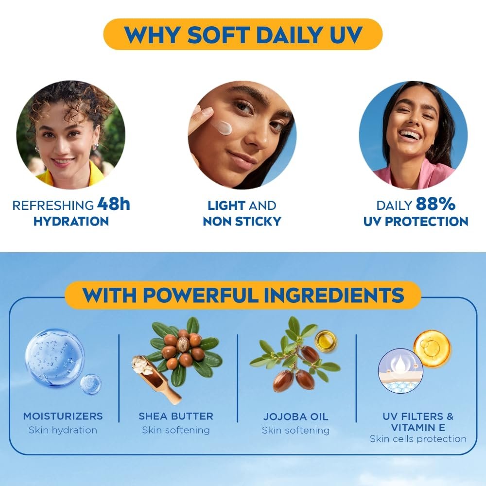 NIVEA Soft Daily UV Light Moisturising Cream with SPF-15, 100ml thumbnail