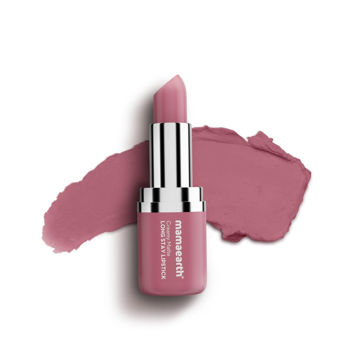 Mamaearth Creamy Matte Long Stay Lipstick with Murumuru Butter and Vitamin E for 8-Hour Long Stay 4.2g (Mauve Bloom)