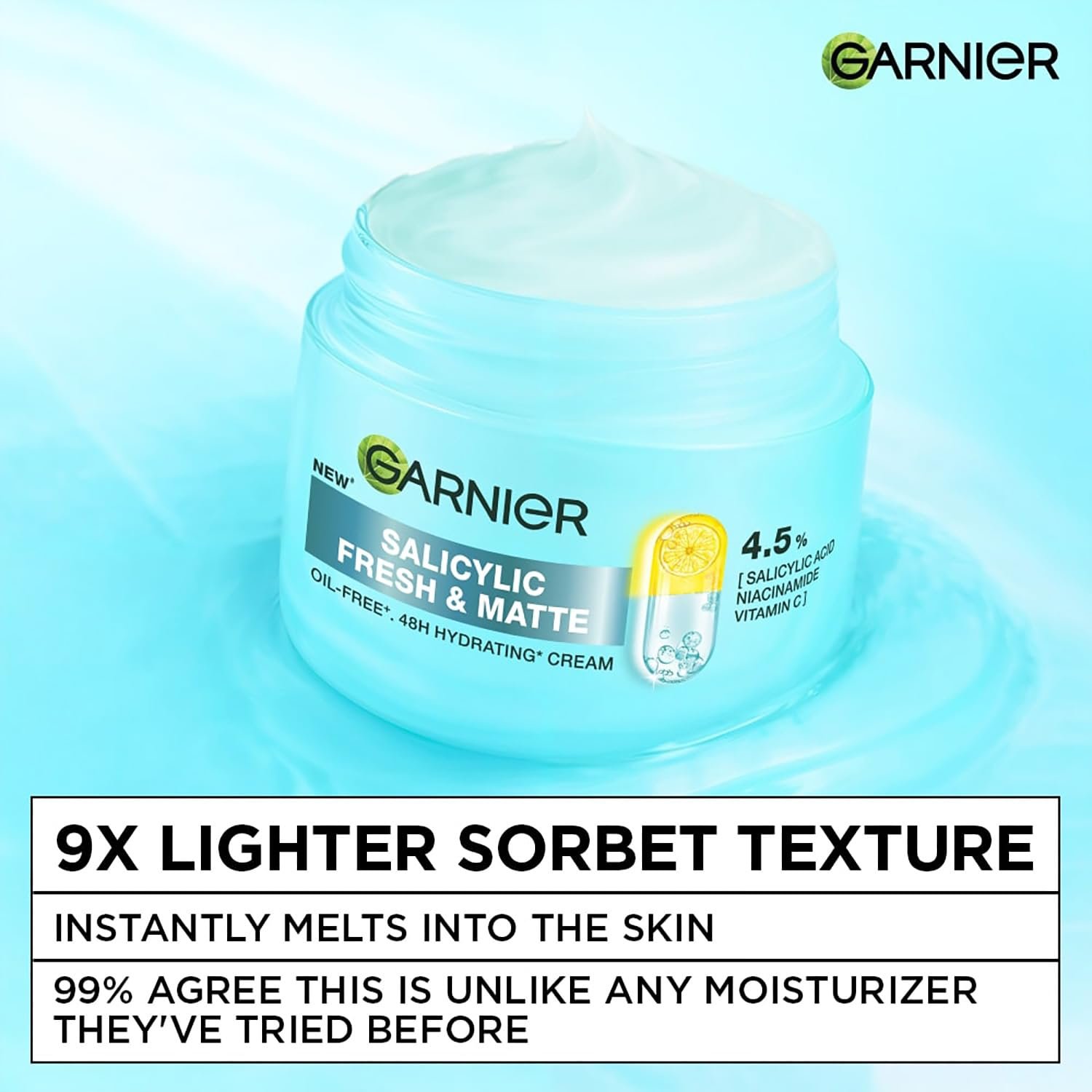 Garnier Fresh & Matte Salicylic Acid Sorbet Gel Face Moisturizer, 45g thumbnail