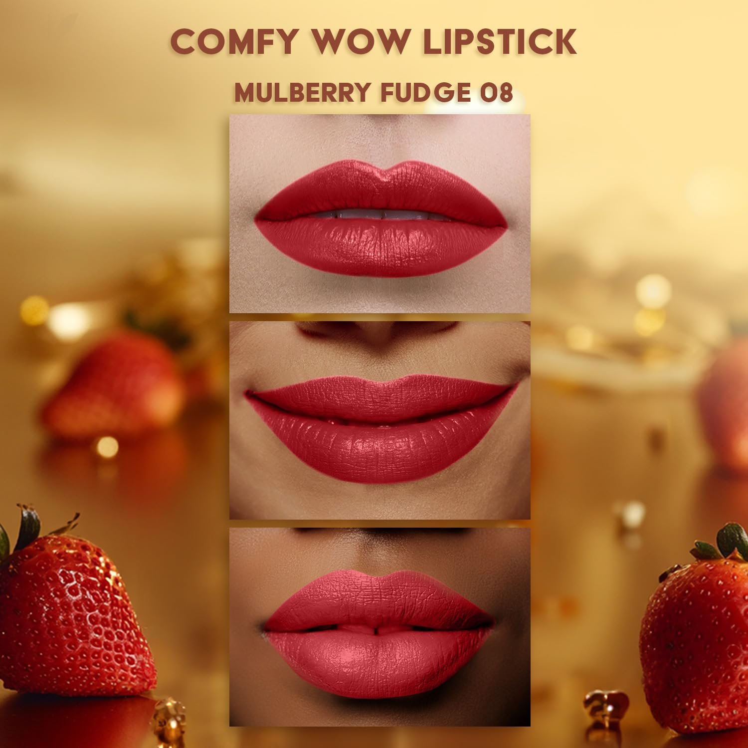 FACES CANADA Comfy Matte Wow Bullet Lipstick - Mulberry Fudge (Pink) 4.2g | Smooth Matte Finish | Highly Pigmented | Long Lasting | Super Hydrating | Glides Effortlessly thumbnail