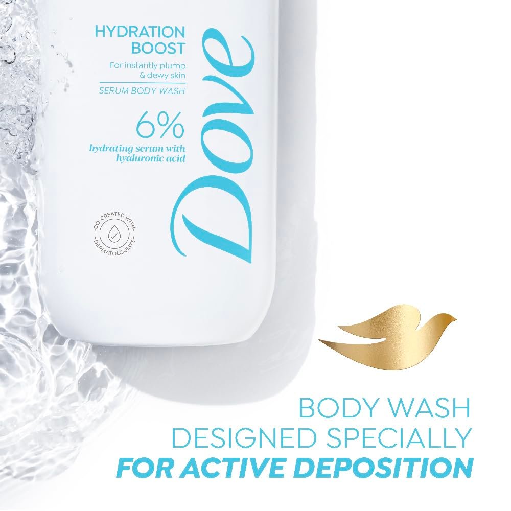 Dove Hydration Boost Serum Body Wash | 6% Hydrating Serum with Hyaluronic Acid | For instantly plump & dewy skin | Paraben & SLS free | 300 ml thumbnail