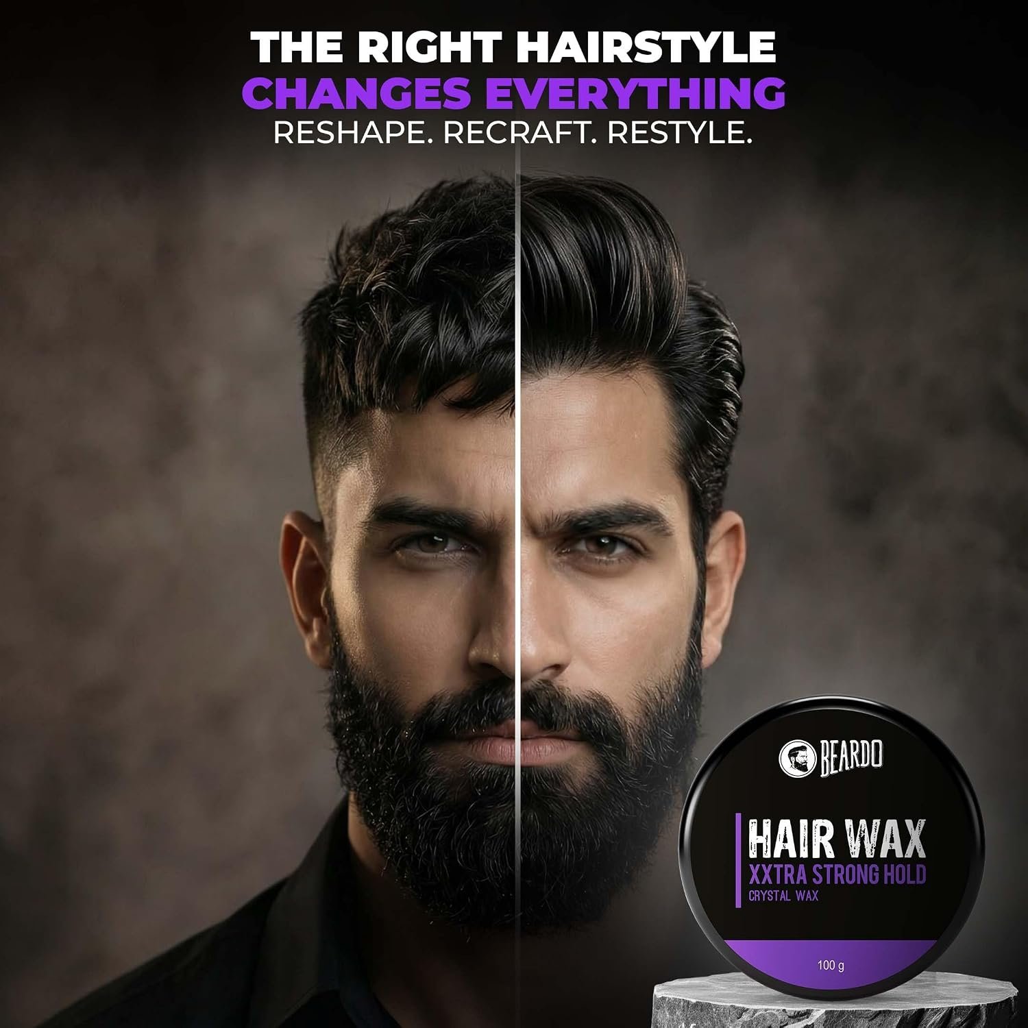 Beardo Xxtra Stronghold Hair Wax, 100 gm | Crystal Hair Wax for Men | Hair Wax Men | Hair Styling Wax for Glossy Finish & Shine | Extra Strong Hold Wax thumbnail