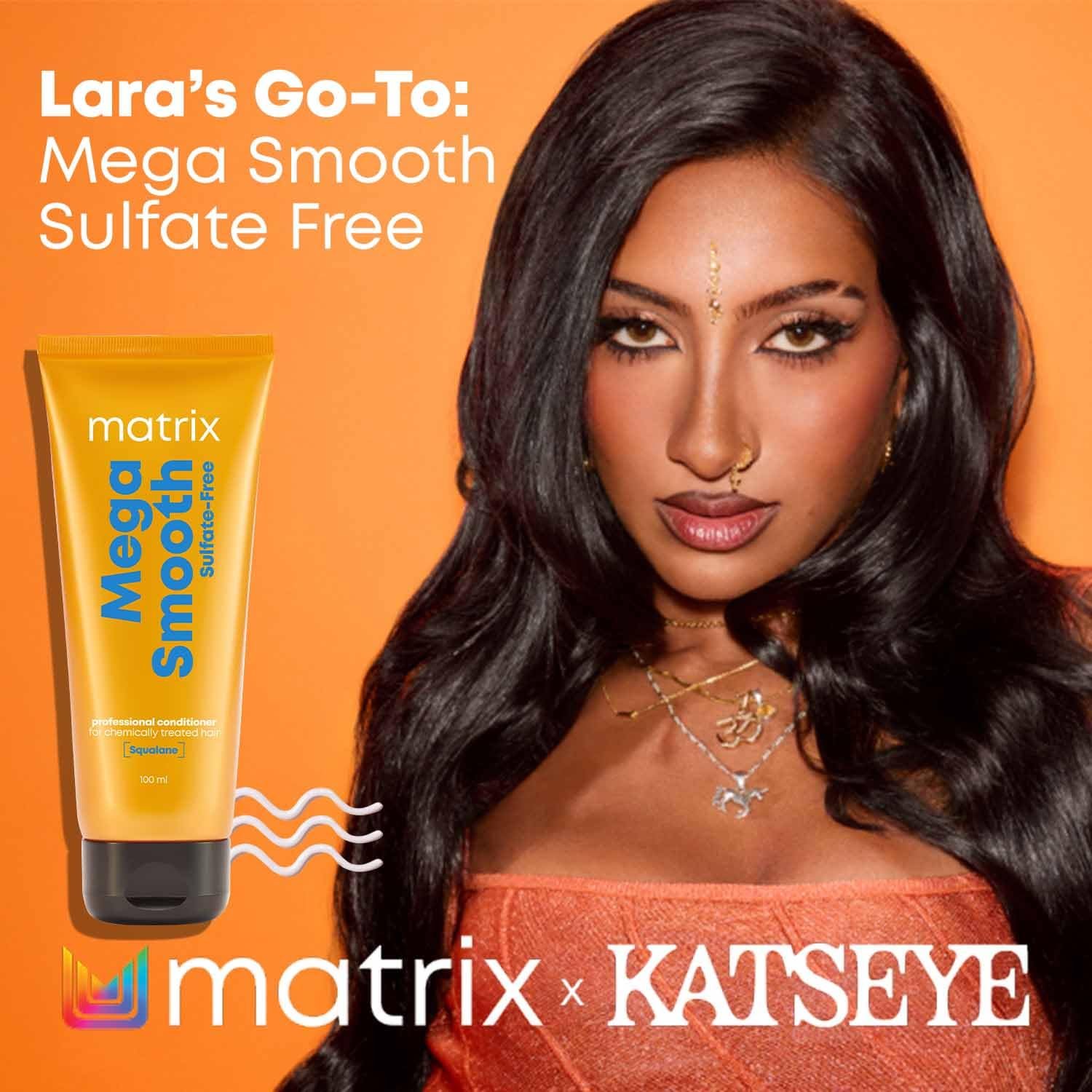 Matrix Professional Mega Smooth Sulfate-free Conditioner with Squalane and Bonding Blend for Gentle Care and Bond Repair | Smoothens Hair | Safe for Chemically Treated Hair | 100ml thumbnail