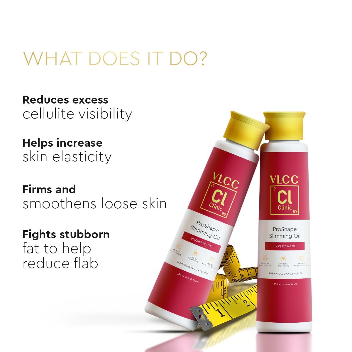 VLCC Clinic ProShape Slimming Oil - 150ml | Dermatologically Tested Slimming Oil | Slimming | Firming | Tightening | Helps Reduce Cellulite, Increase Skin Elasticity and Firmness thumbnail