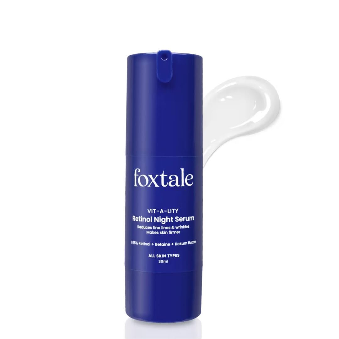 Foxtale 0.3% Retinol + Ferulic Acid Serum | Targets 8 Signs of Ageing | Boosts Collagen, Firms Skin, Fades Dark Spots, Reduces Fine Lines & Wrinkles | For Intermediate & Advanced Users