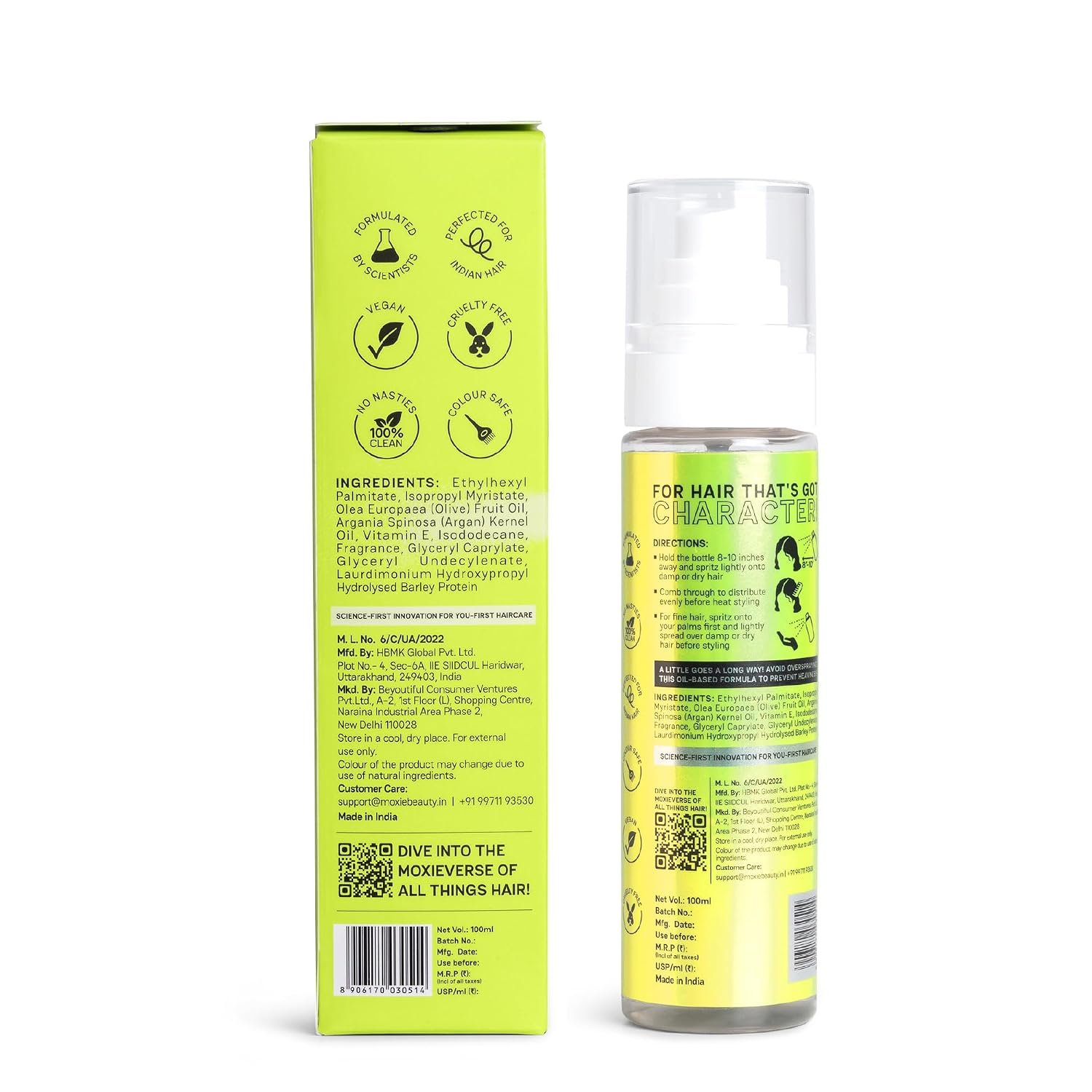 Moxie Beauty Firefighter Heat Protection Spray with Argan & Olive Oil | 100ml thumbnail
