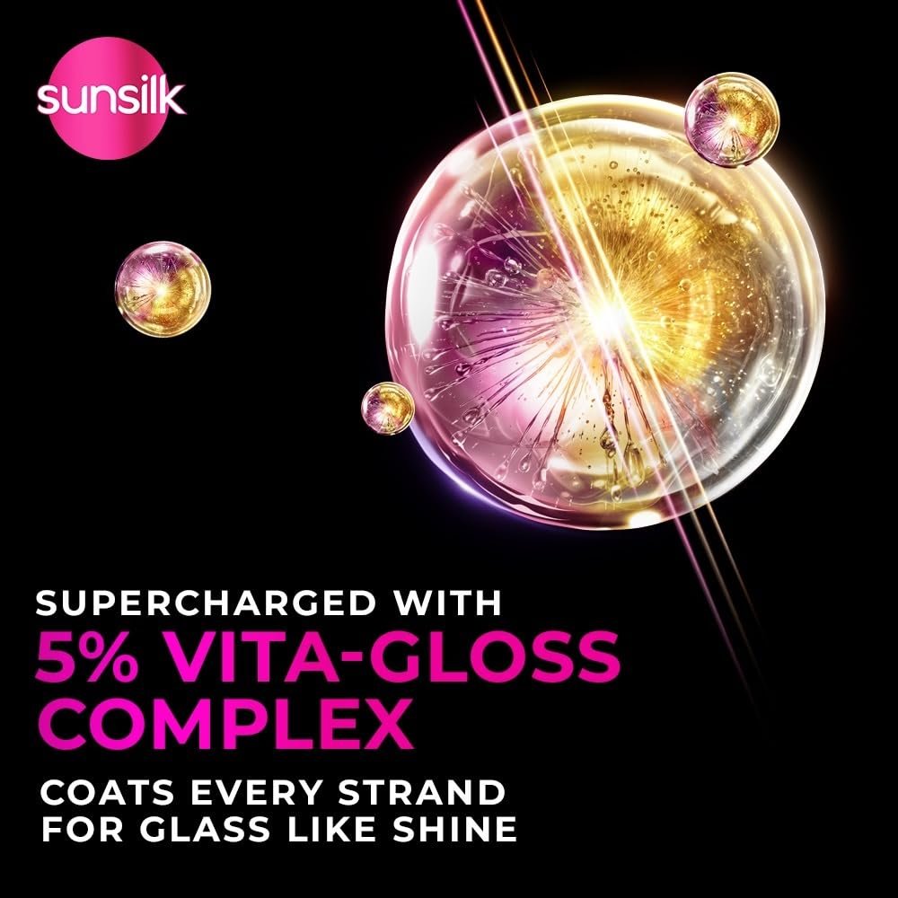 SUNSILK Radiant Black Shine Conditioner, 180ml, for Smooth and Glass Shine Black Hair, with 5% VITA-GLOSS COMPLEX — 48hr Radiant Shine, Paraben-Free, Cruelty Free thumbnail