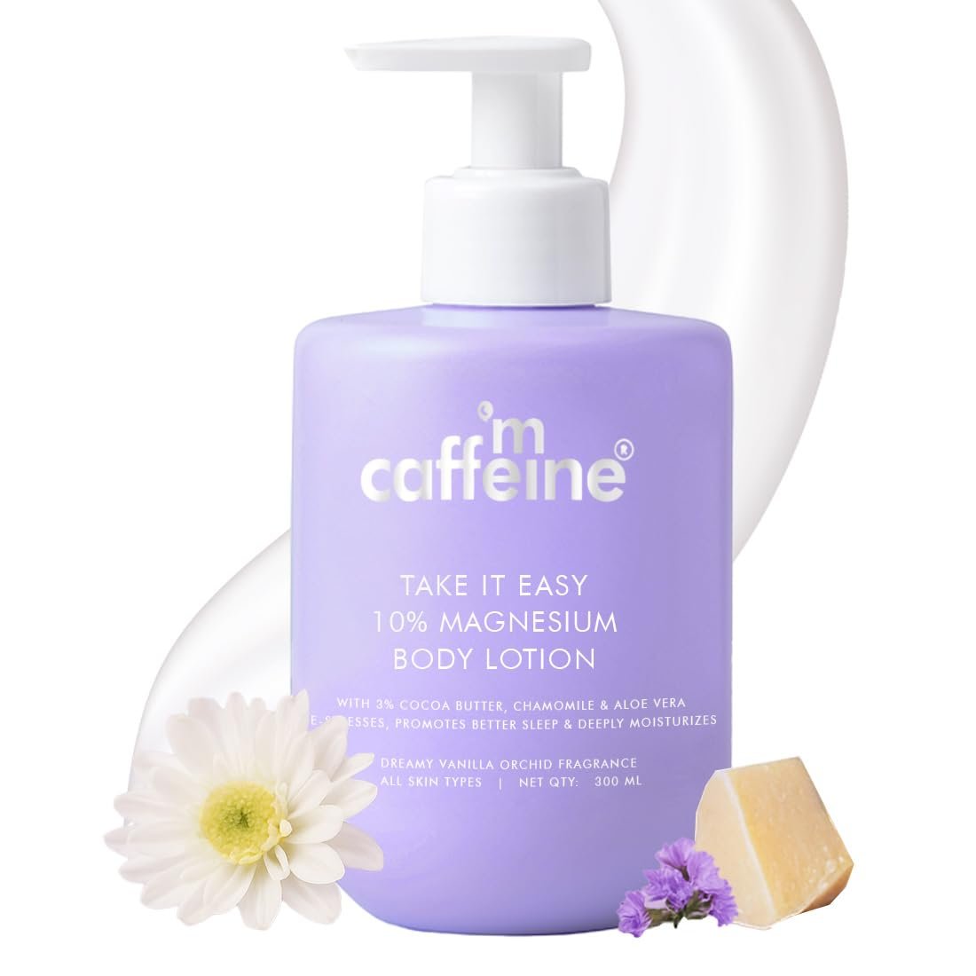 mCaffeine 10% Magnesium Body Lotion 300ml | Stress-Relief & Better Sleep | Mild Vanilla Orchid Fragrance Calms & Soothes |  Deep Moisturization Bodylotion for Men & Women |