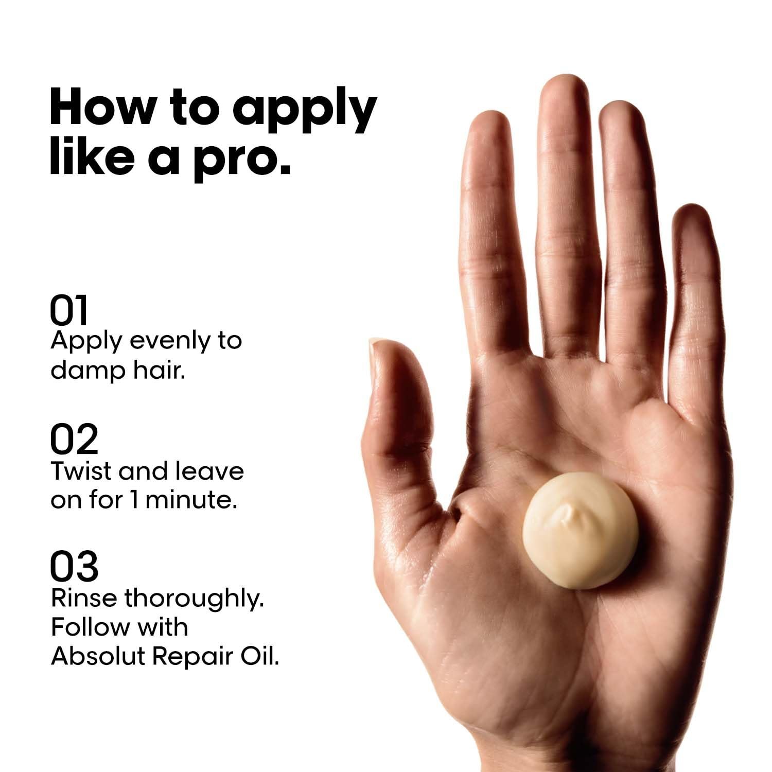 L'Oréal Professionnel Absolut Repair Shampoo & Mask for Dry & Damaged Hair - 300ml+250ml | Professional Routine for Strenghthening & Repairing Hair, Protein & Omega-9, For Men & Women thumbnail