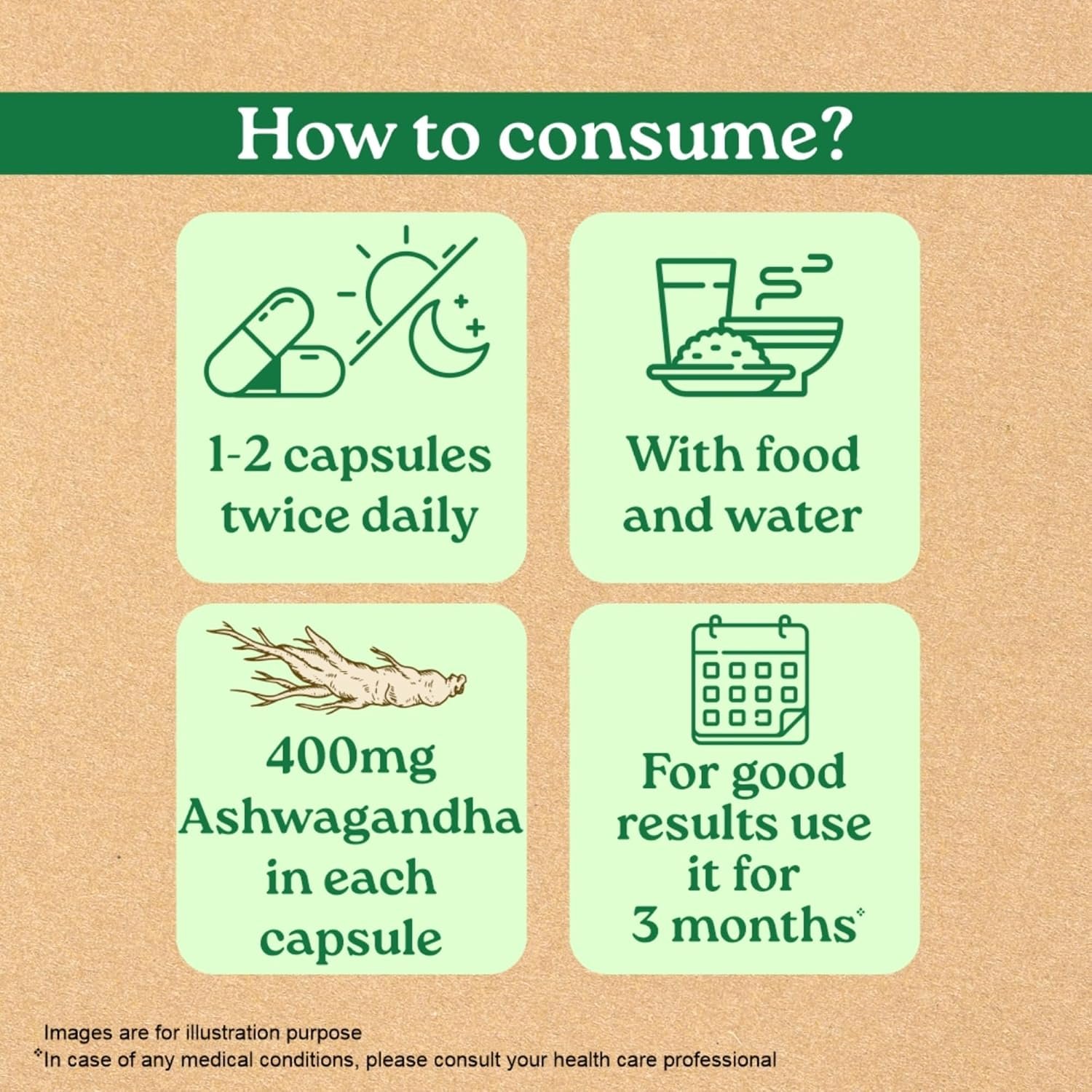 A TATA Product - Organic India Pure Ashwagandha Root Capsules - 60 Veg Caps (400mg), thumbnail