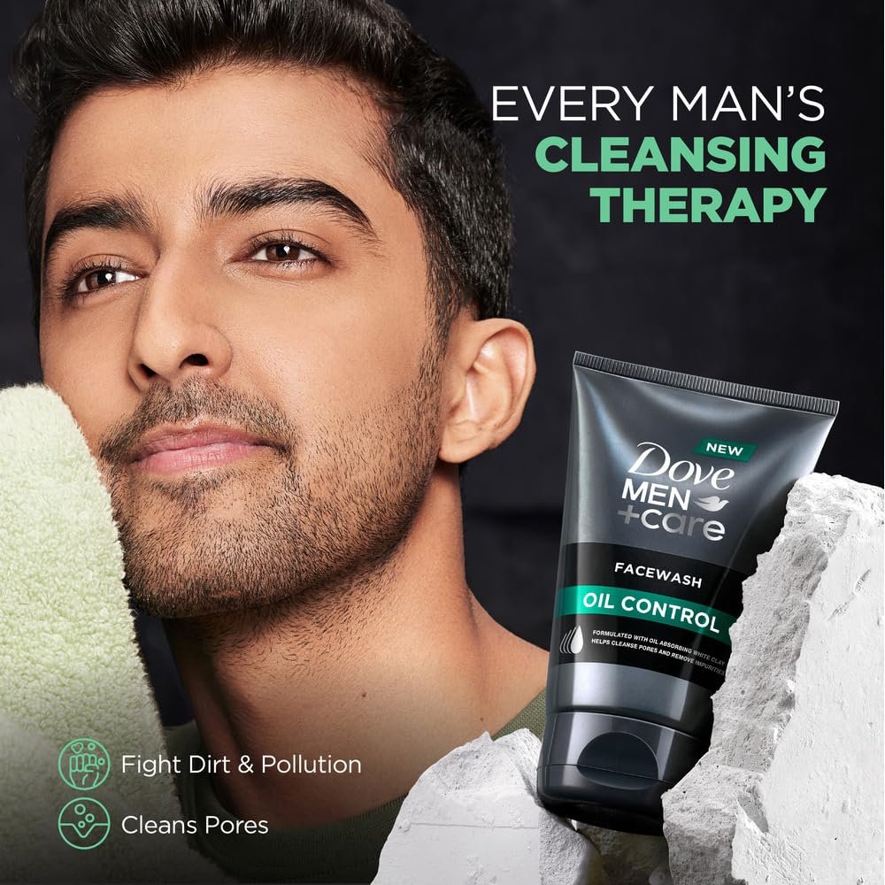 Dove Men+Care Oil Control Face Wash for Men | Deep Cleansing Facial Cleanser for Oil & Impurities | Fresh, Clean & Balanced-Looking Skin | 100ml thumbnail