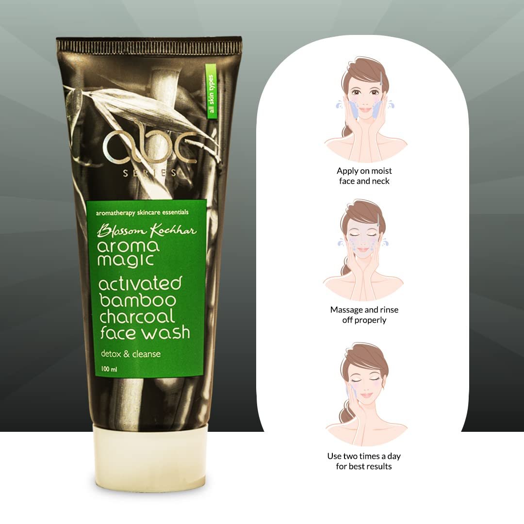 Aroma Magic Detox & Cleanse Face Wash, 100ml Activated Bamboo Charcoal & Lemon Essential Oil, Deep Cleansing, Brightening & Oil Control, Anti-Pollution thumbnail