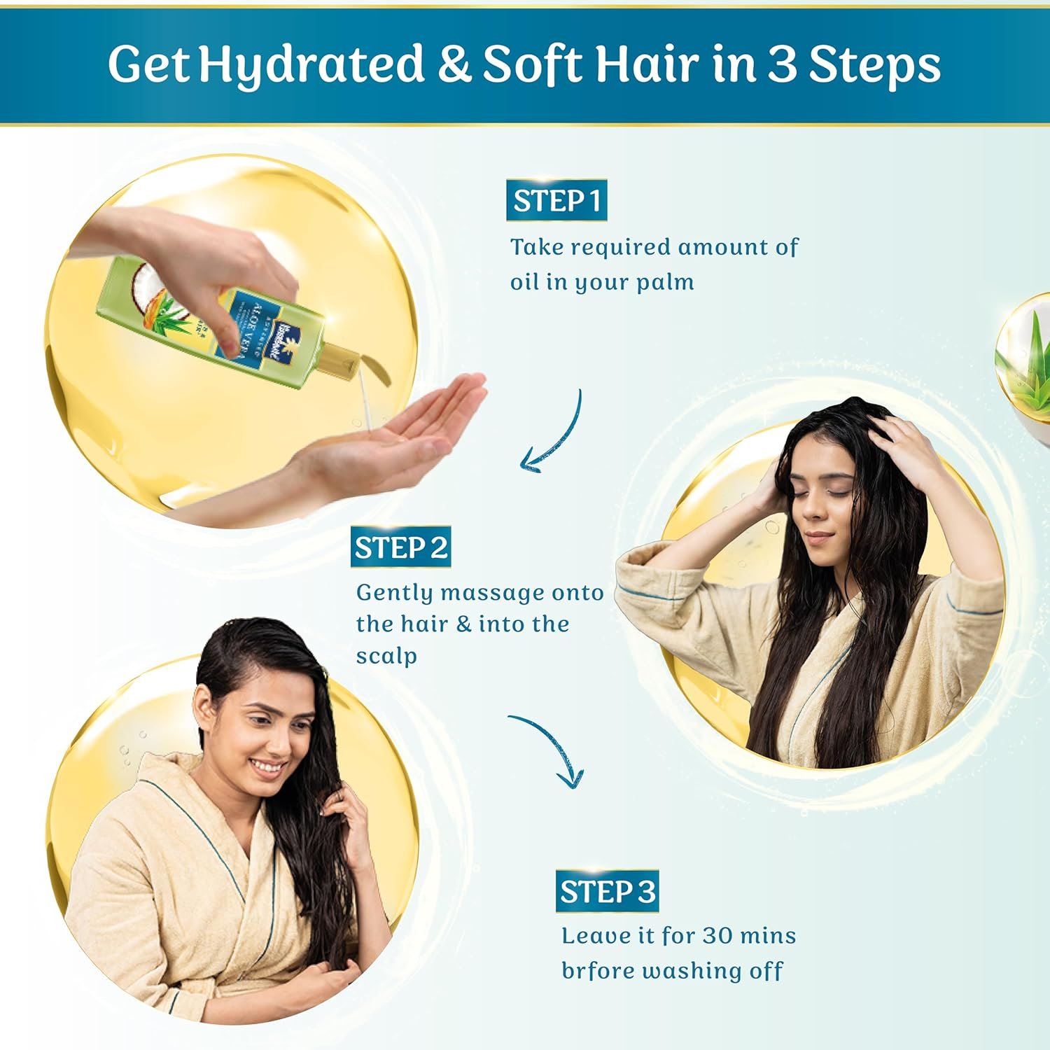 Parachute Advansed Aloe Vera Enriched Coconut Hair Oil for Hydrated & Soft Hair | Intense Nourishment for Locking in Moisture - 300 ML thumbnail