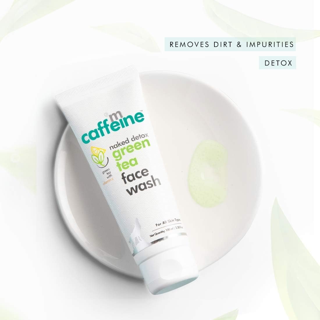 mCaffeine Vitamin C Face Wash for Women with Green Tea & Hyaluronic Acid | Oil Control Face Wash for Oily Skin, Normal Skin & Dry Skin | 100ml thumbnail