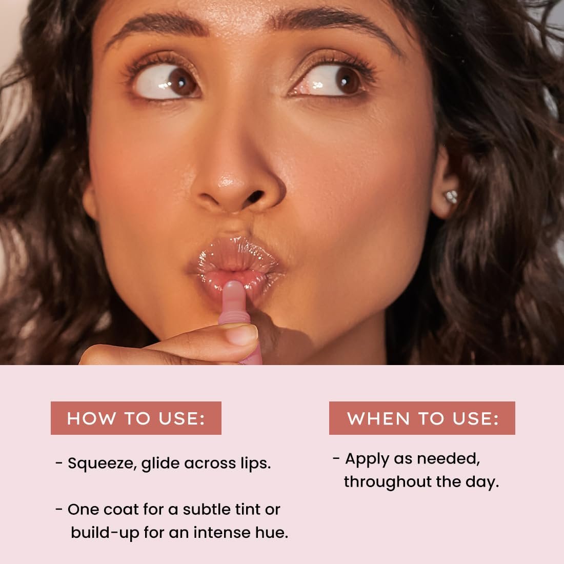 Hyphen Tinted Lip Balm - Hazel | 1% Vitamin E, 2% Squalane & Peptides | Brightening Lip Balm for Dark Lips | 24h Moisturization & Hydration for Dry & Chapped Lips - 10 g, Brown thumbnail