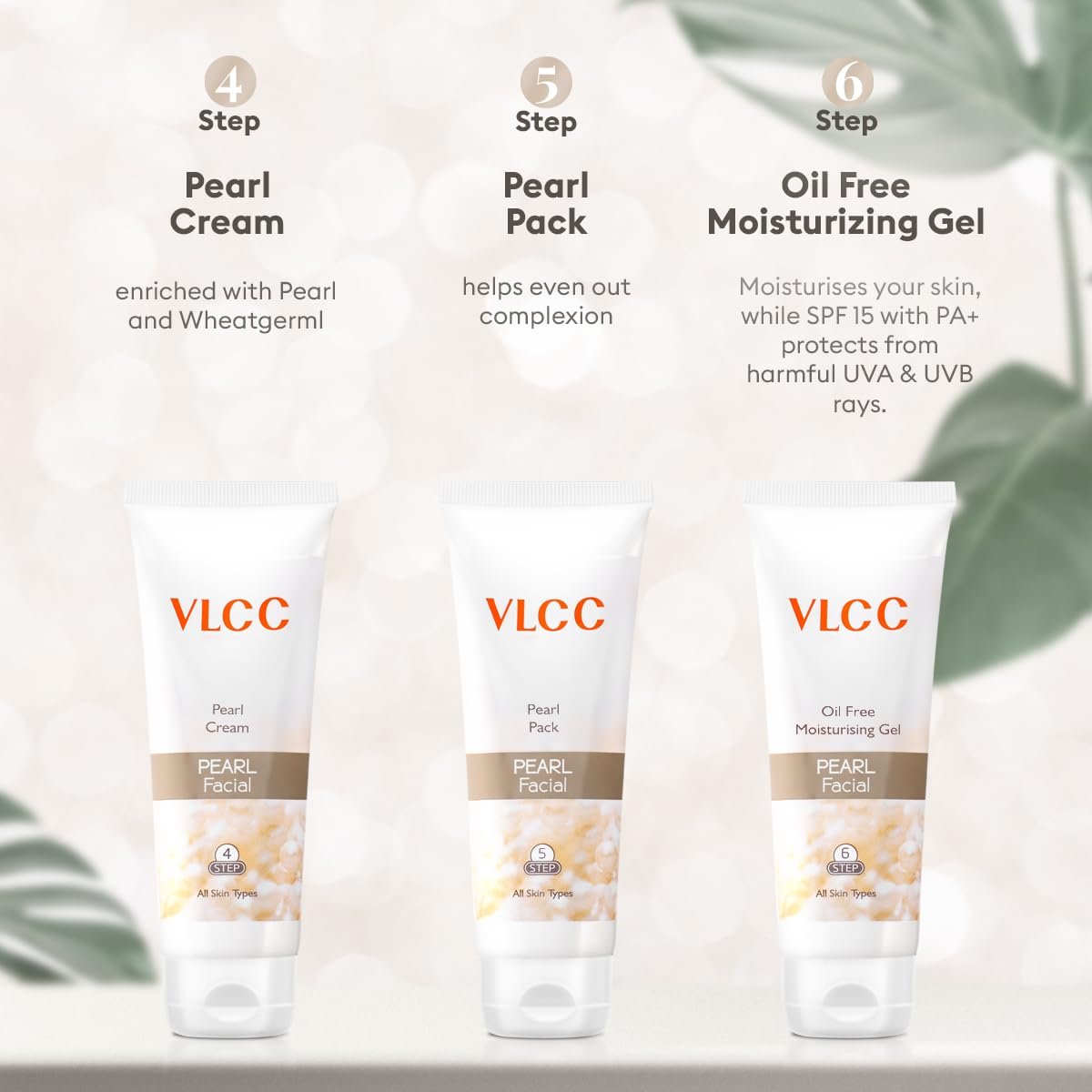 VLCC Pearl Facial Kit with FREE Rose Water Toner - 300g + 100ml | Luminous and Radiant Skin | At Home Facial with Pearl Extracts, Sandalwood, Turmeric & Aloe Vera | Tan Removal Facial Kit. thumbnail