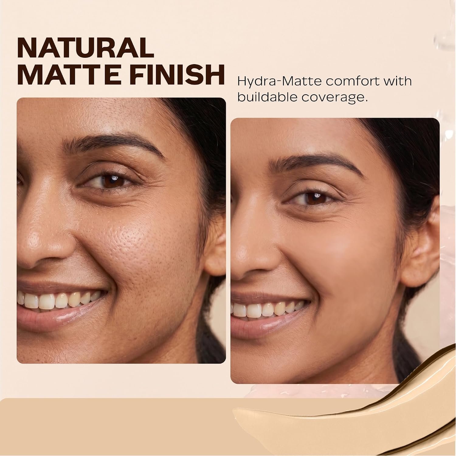 FACESCANADA Cream All Day Hydra Matte Foundation - Mini | 3in1 Foundation + Moisturizer + SPF 30 | 24 HR Aloe Hydration & Vitamin C | 10HR Wear | Medium to High Buildable Coverage | Rose Ivo thumbnail
