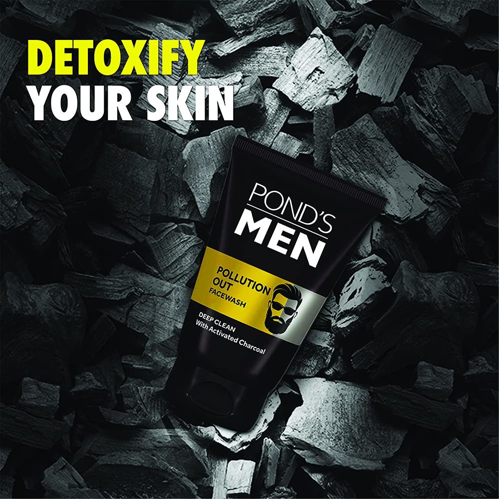 Pond's Men Pollution Out Activated Charcoal Deep Clean Facewash|| 100 g thumbnail