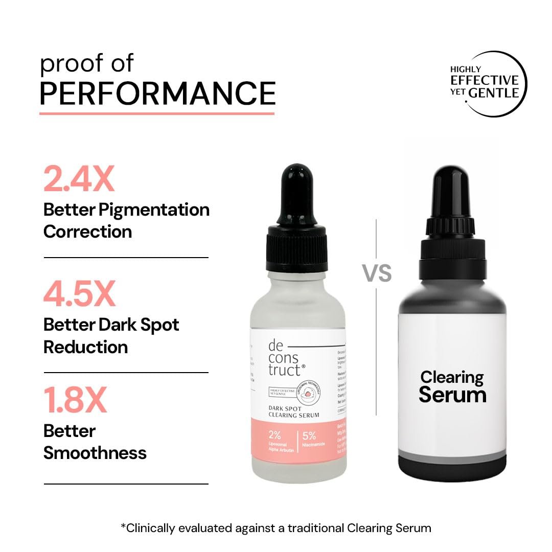 Deconstruct 5% Niacinamide Clearing Serum for Oily Skin + 2% Alpha Arbutin|Powered by Liposomal Technology |Fades Pigmentation & Acne Marks|4-in-1 Multi-Benefit| Co-created with Dermatologis thumbnail