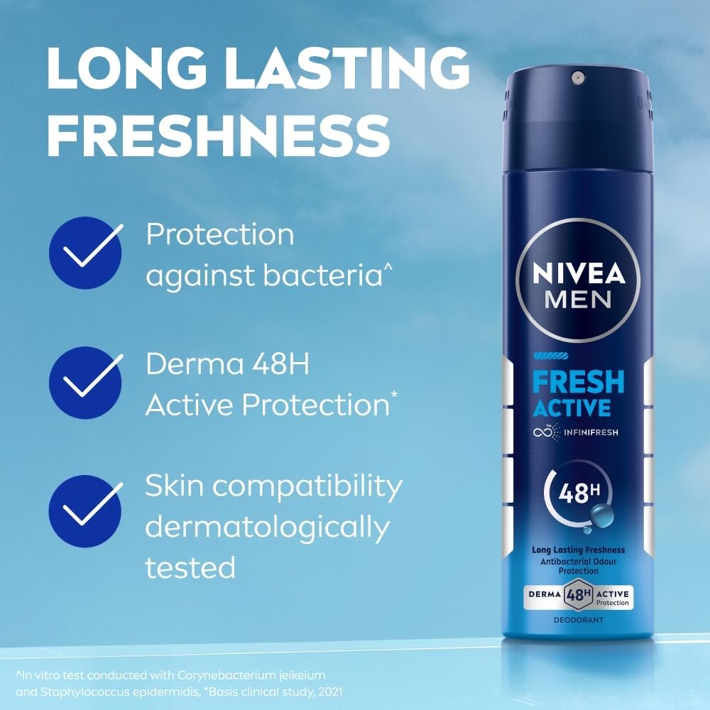 NIVEA Men Fresh Active Deodorant Spray 150ml thumbnail