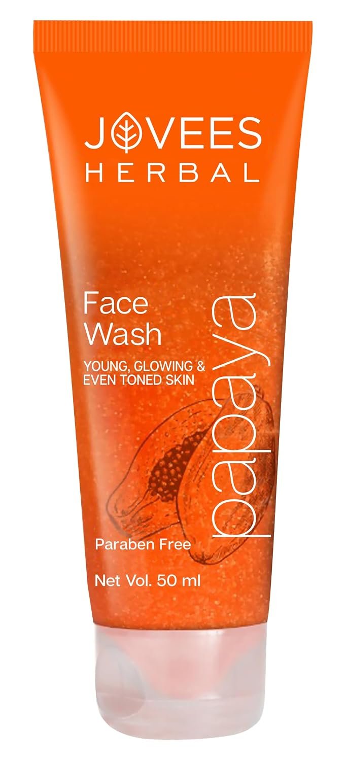 Jovees Herbal Papaya Face Wash For Glowing and Clear Skin with Papaya & Bilberry fruit Ext | Gentle Cleanser For Brightens Skin, Removes Pigmentation & Dark Spots | 50ml thumbnail
